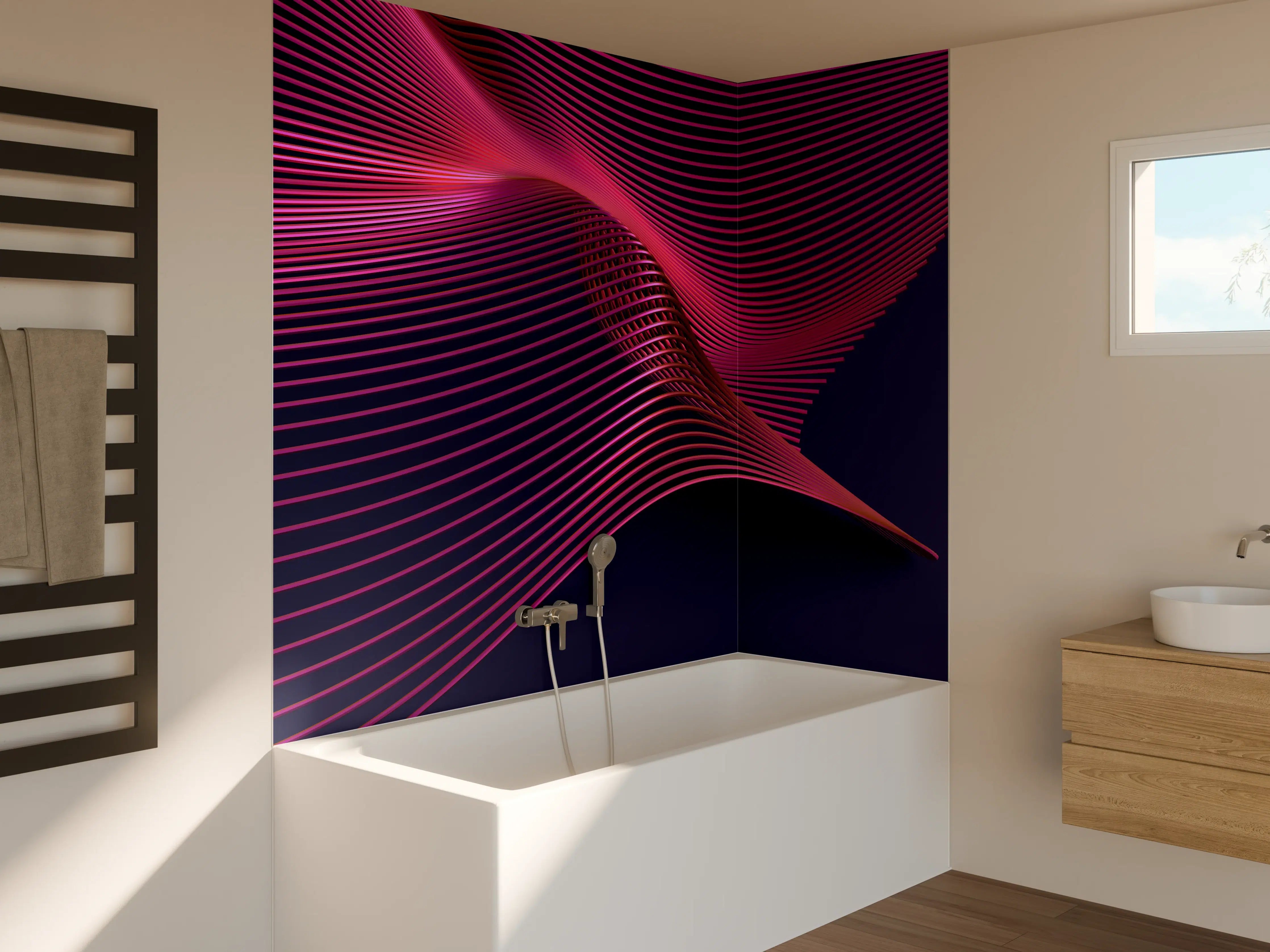 Badewannen-Rückwand - Abstrakte 3D-Oberfläche