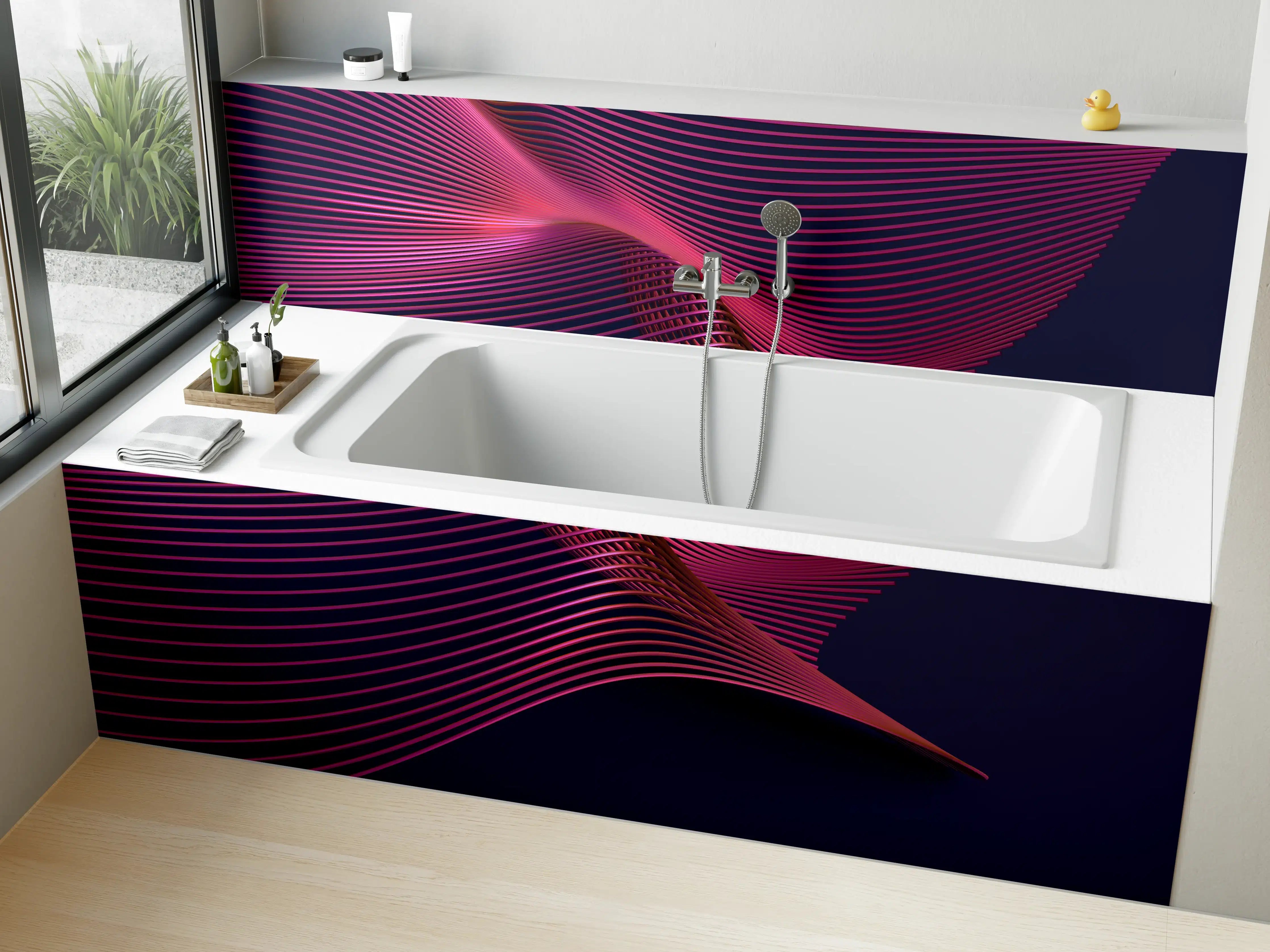 Badewannen-Rückwand - Abstrakte 3D-Oberfläche