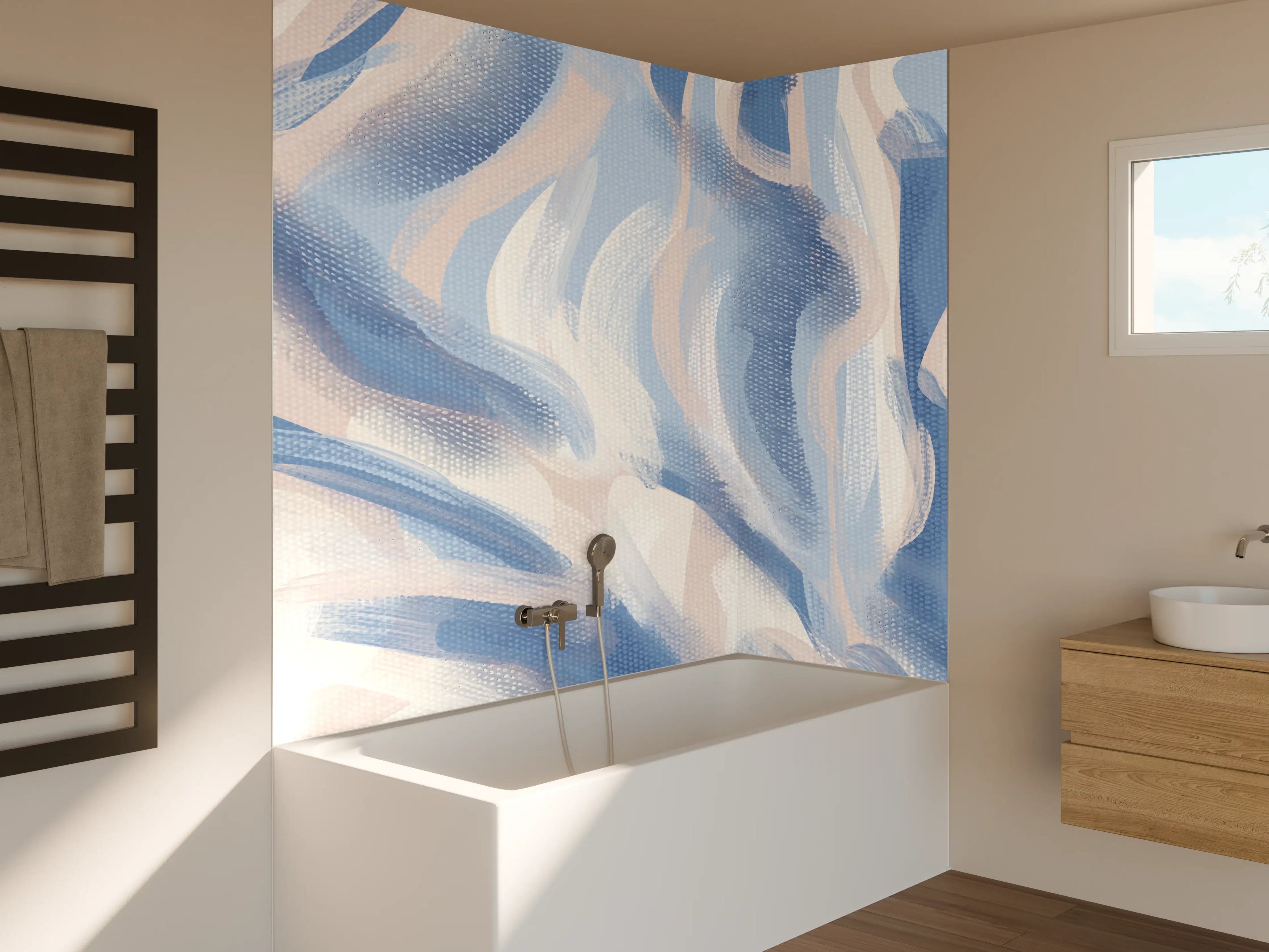 Badewannen-Rückwand - Abstrakte Acryl-Kunstleinwand
