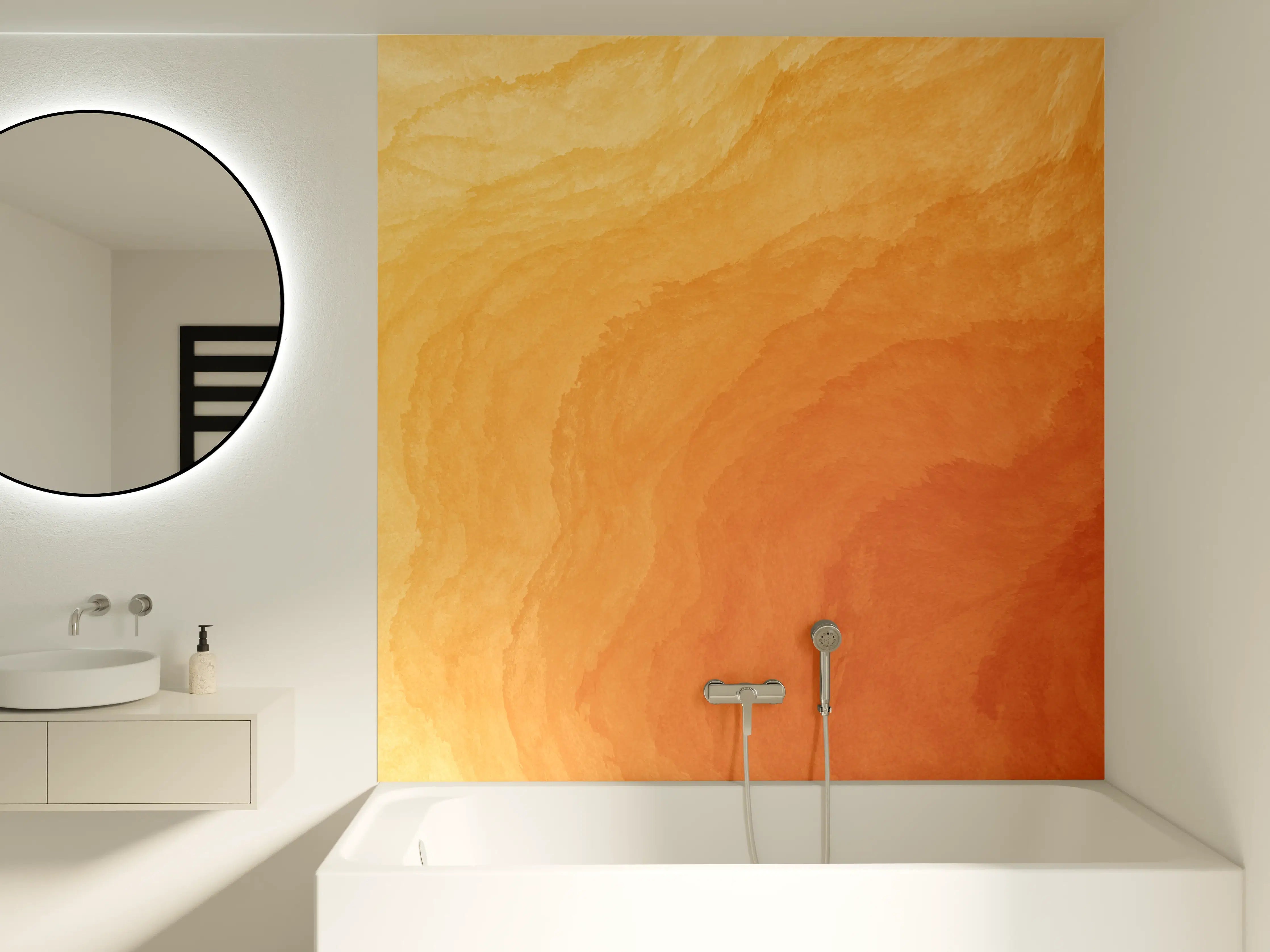 Badewannen-Rückwand - Abstrakte Kunst - Aquarell