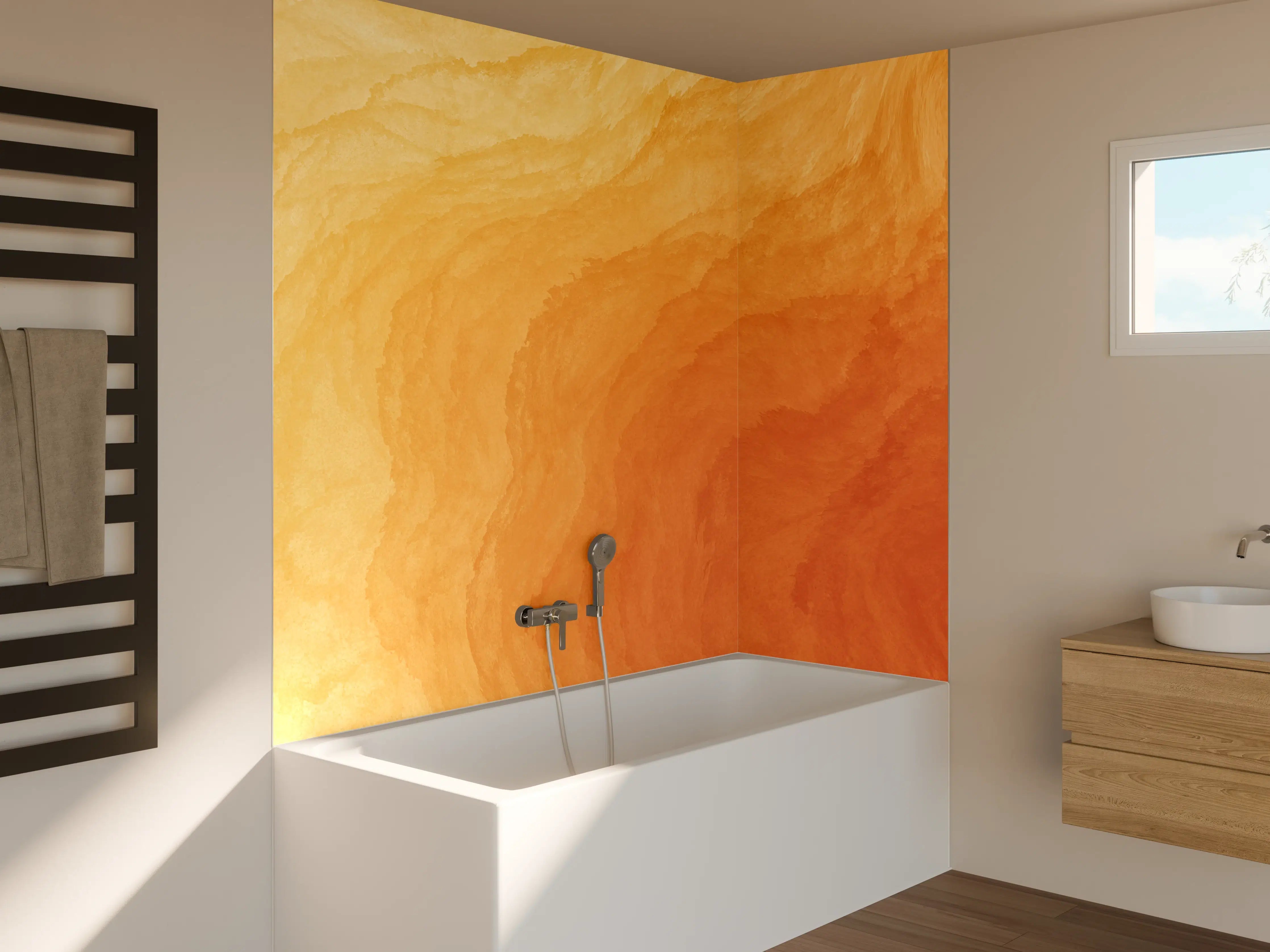 Badewannen-Rückwand - Abstrakte Kunst - Aquarell
