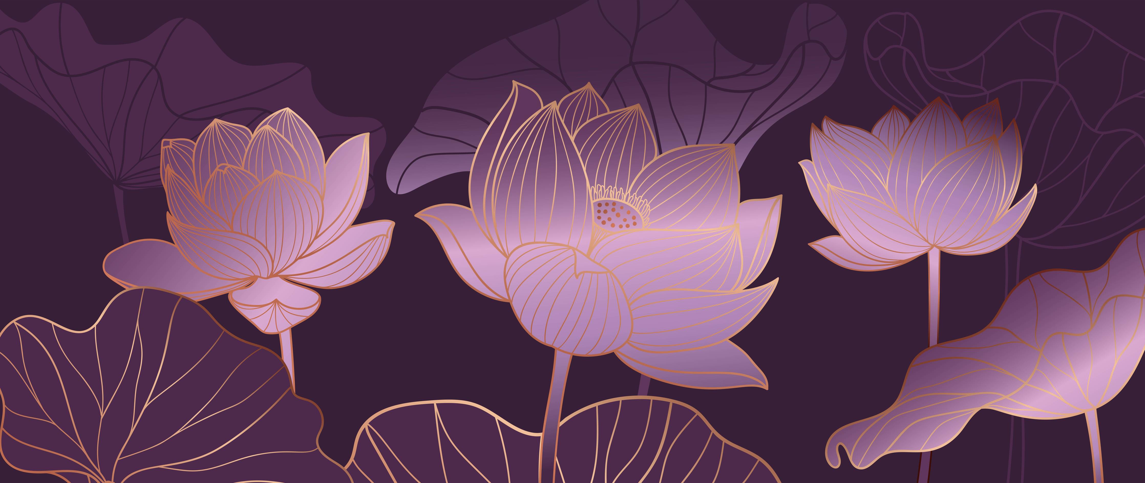 Badewannen-Rückwand-Abstrakte Lila Lotus Illustration