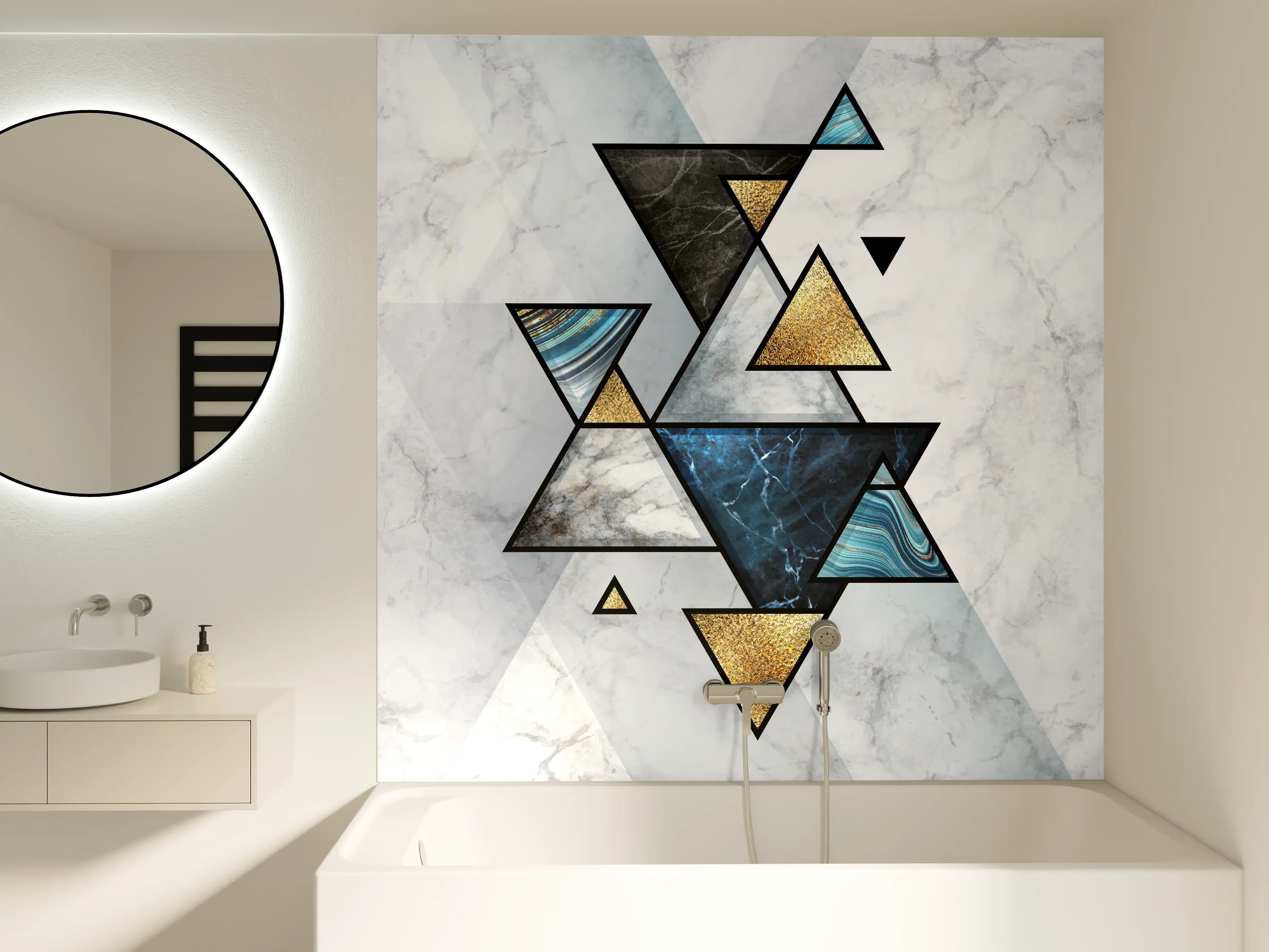 Badewannen-Rückwand - Abstrakte Marmor Mosaik Textur