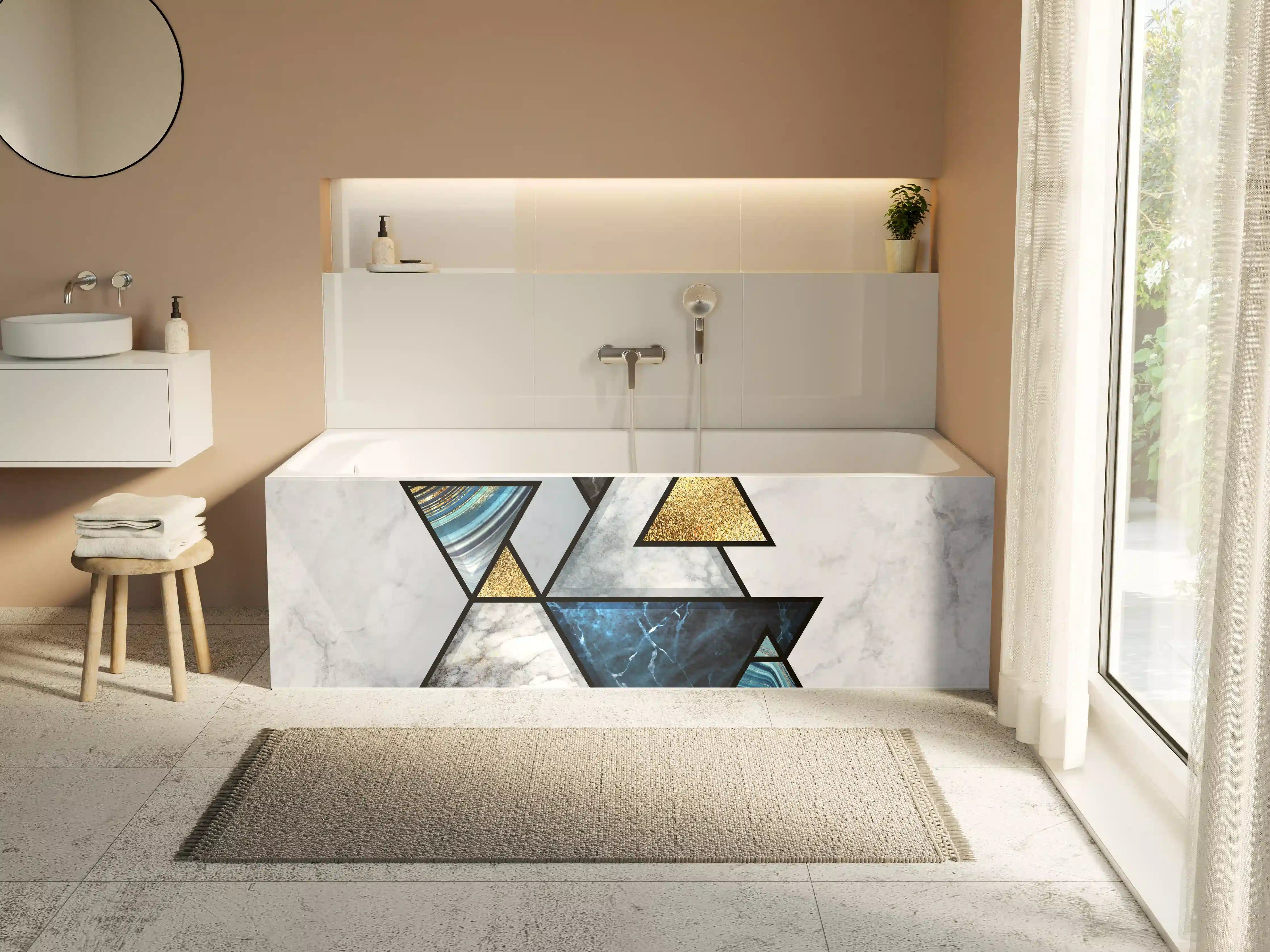 Badewannen-Rückwand - Abstrakte Marmor Mosaik Textur