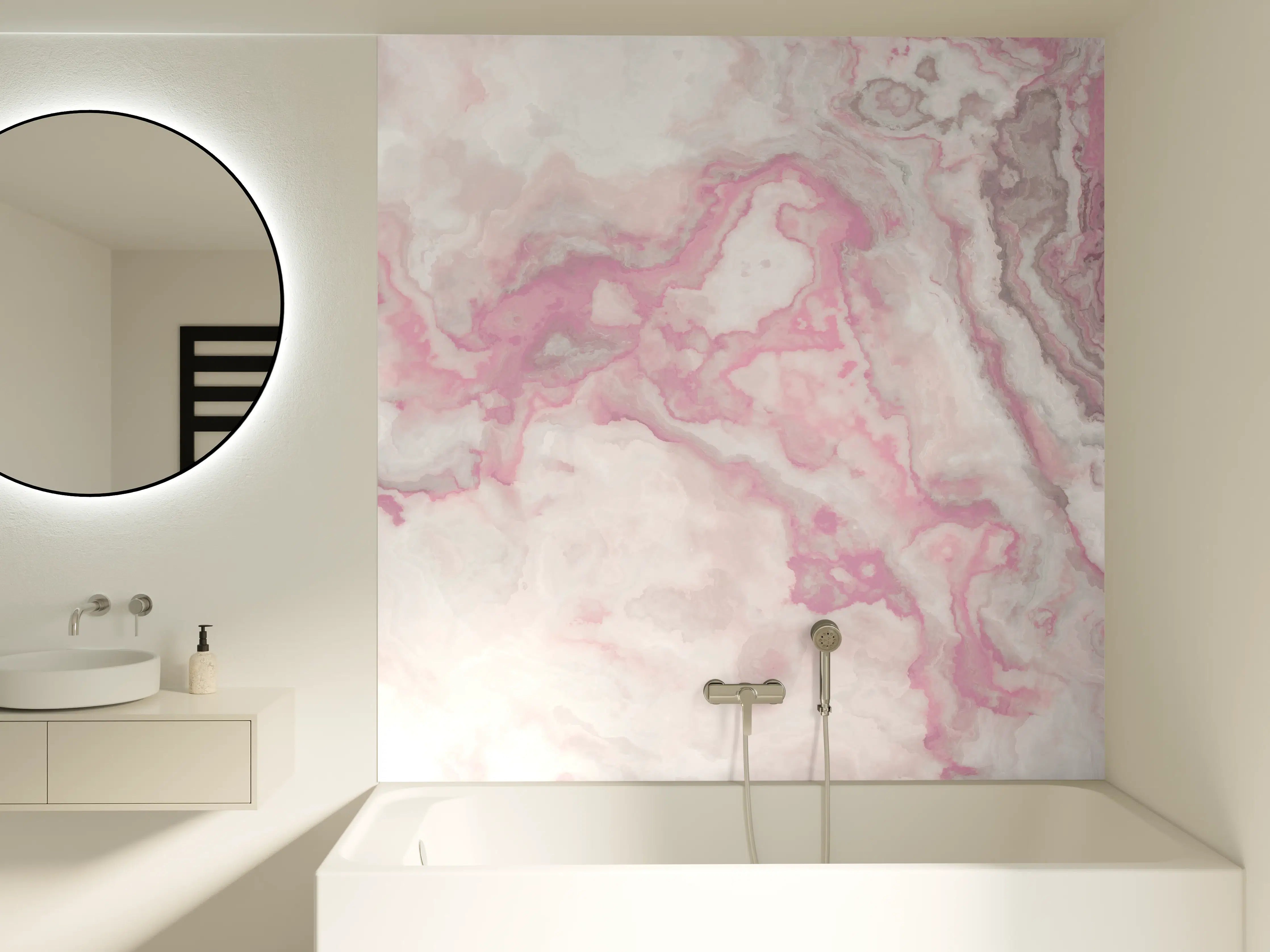 Badewannen-Rückwand - Abstrakte Marmor Struktur - Aquarelldarstellung