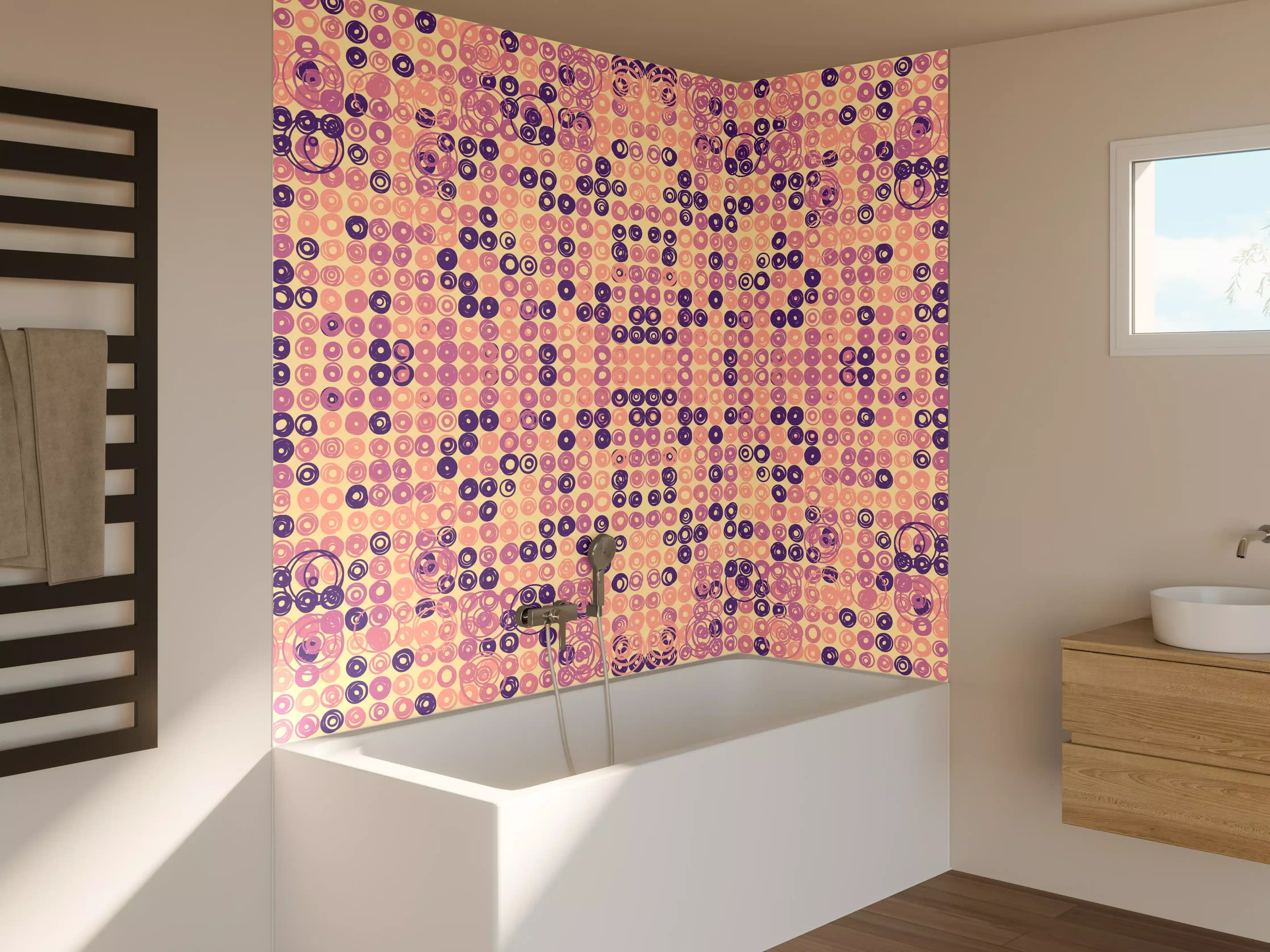Badewannen-Rückwand - Abstrakte Musterfarbkomposition