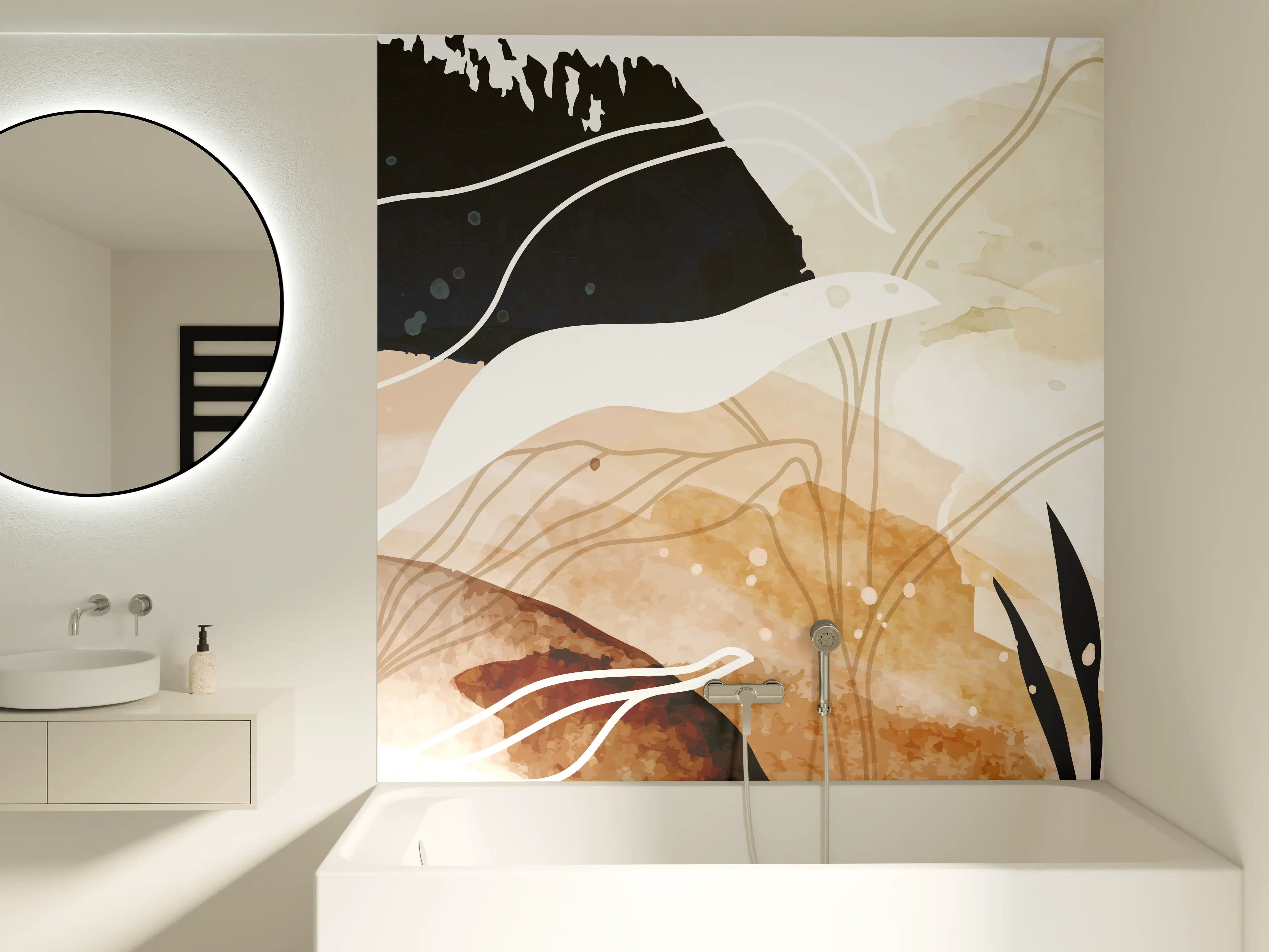 Badewannen-Rückwand - Abstrakte Natur Kunst