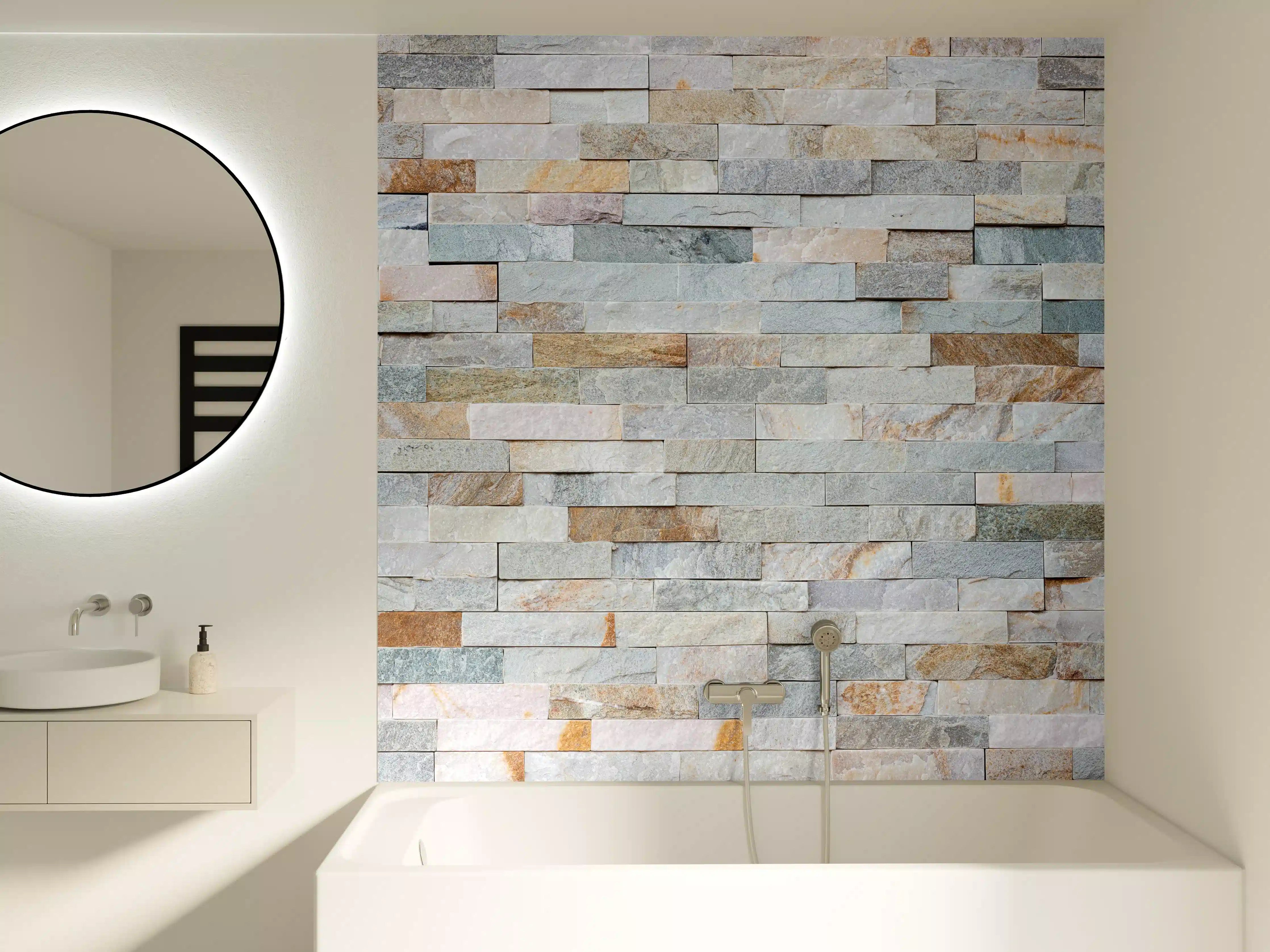 Badewannen-Rückwand - Abstrakte Steinwandmuster