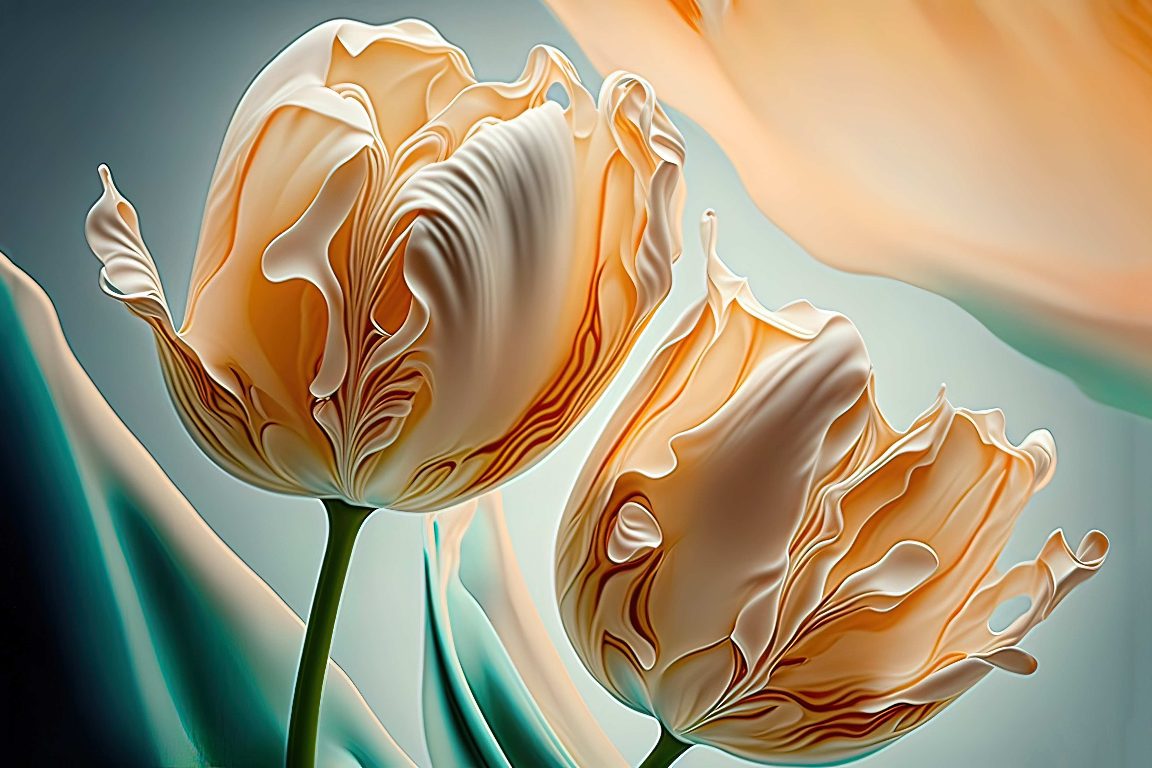 Badewannen-Rückwand-Abstrakte Tulpen Kunstwerk