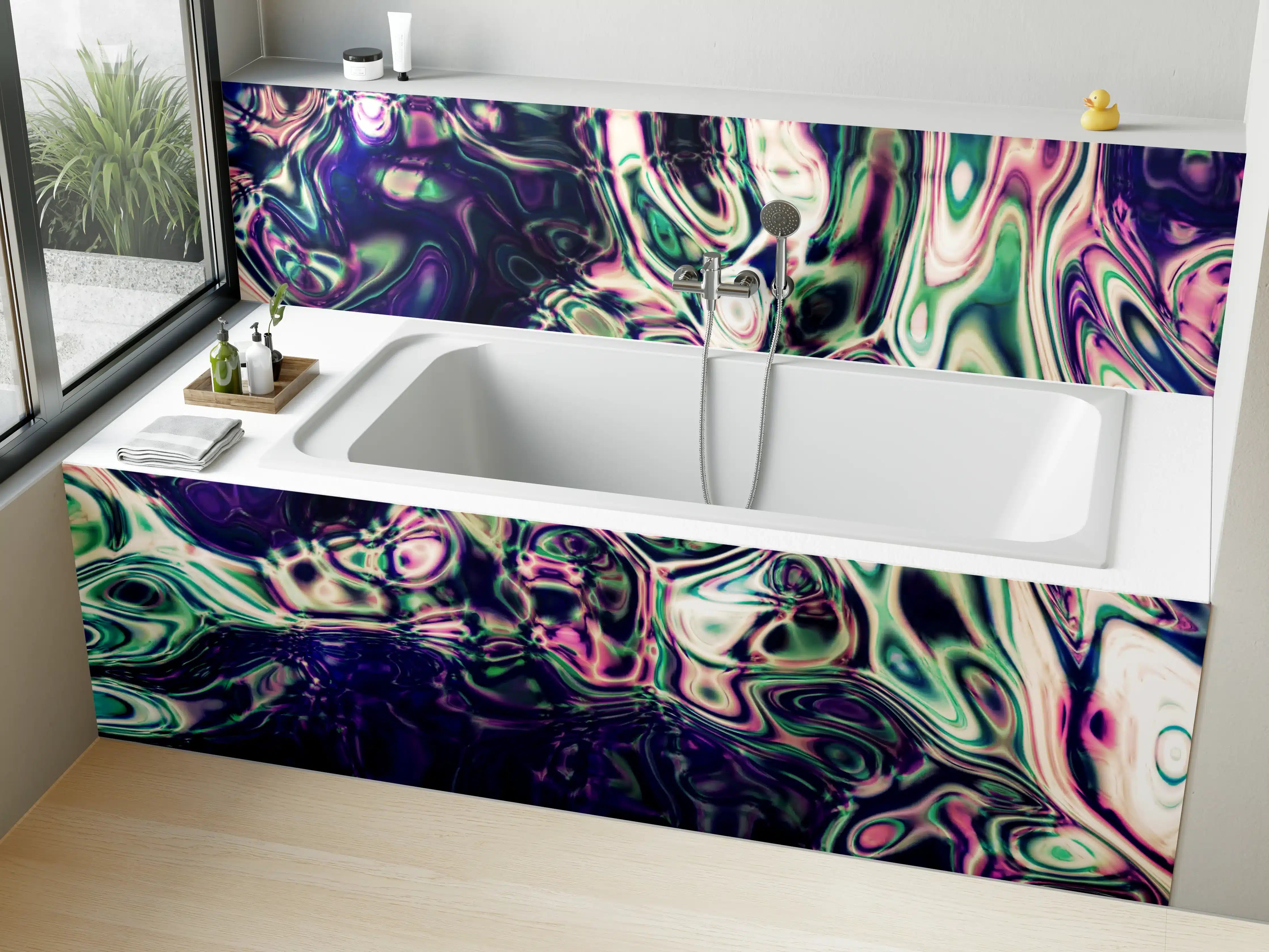 Badewannen-Rückwand - Abstrakte bunte Acrylfarbe
