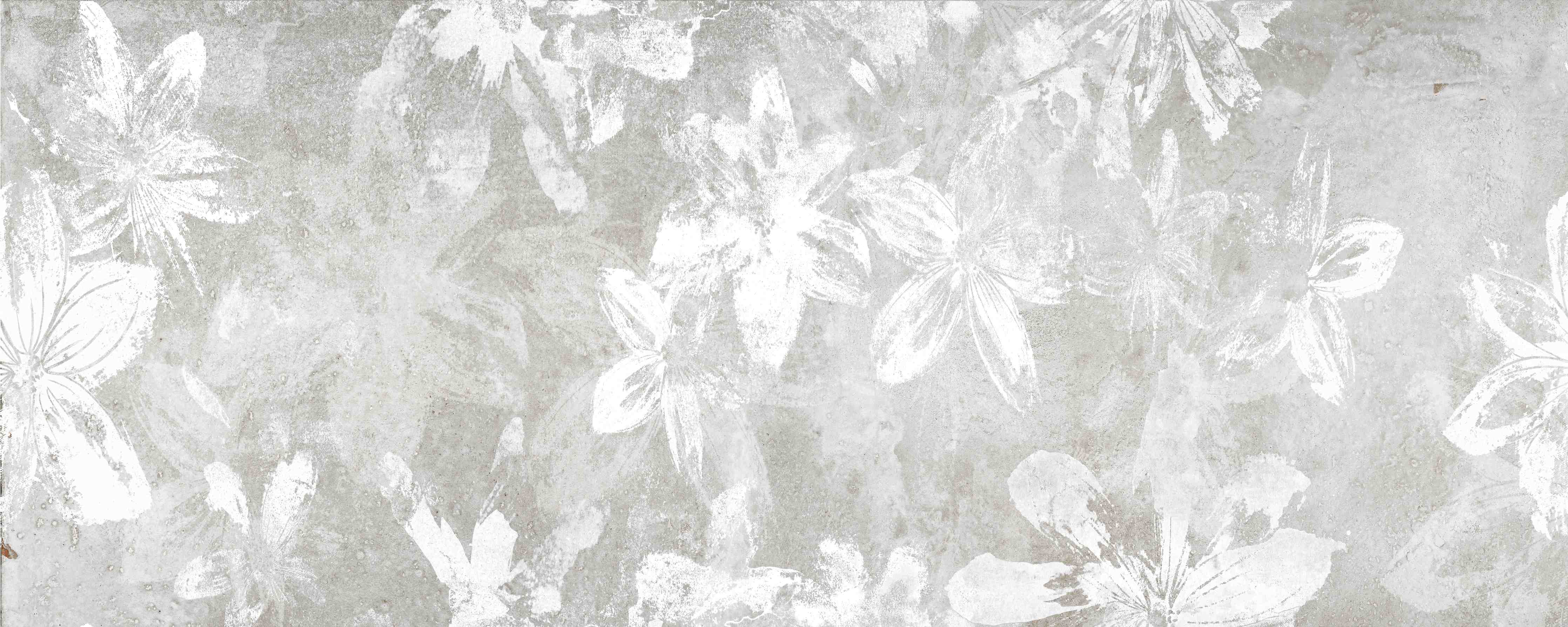 Badewannen-Rückwand-Abstrakte weiße Blumen auf Beton