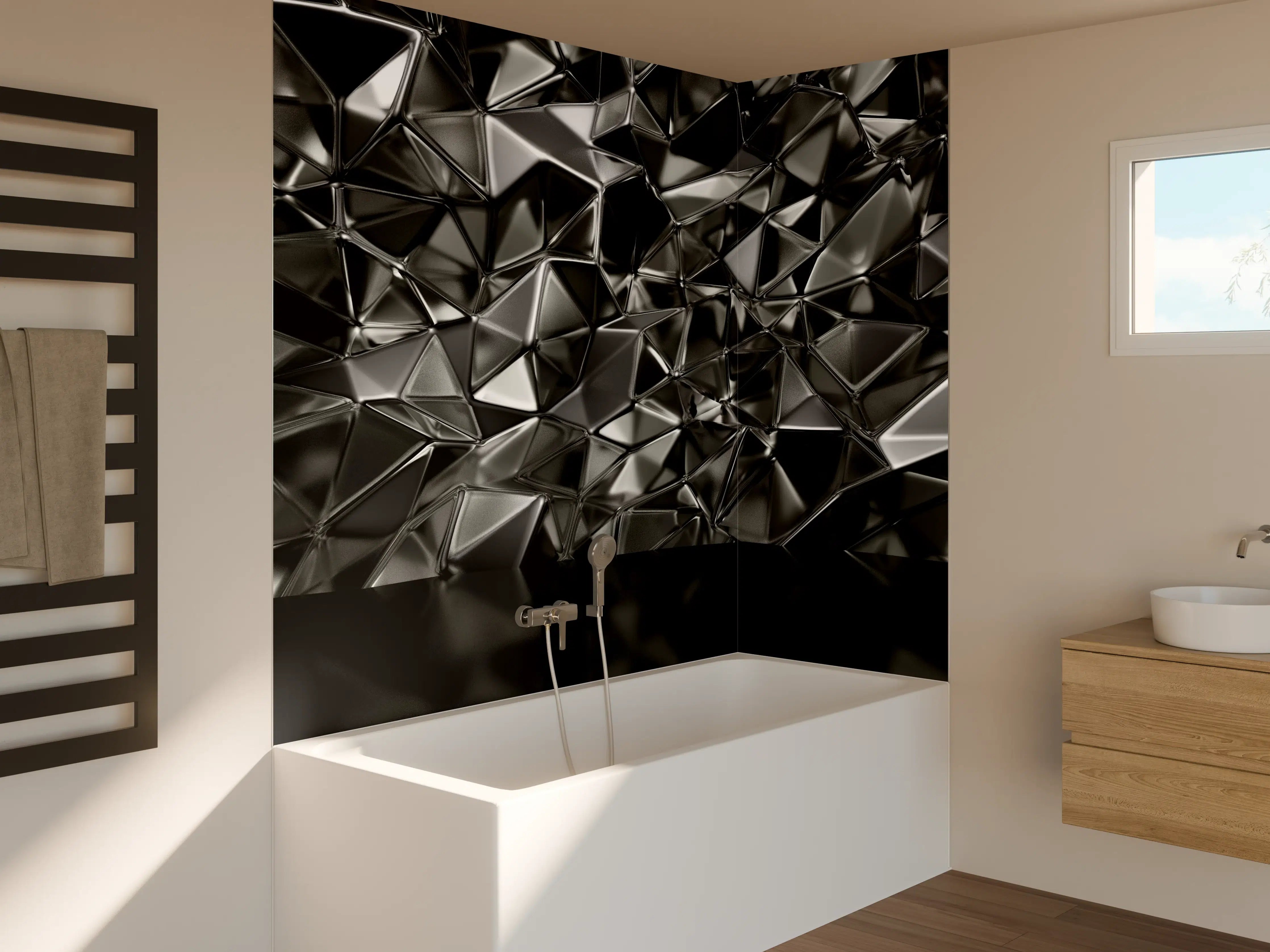 Badewannen-Rückwand - Abstrakter Kristall Hintergrund