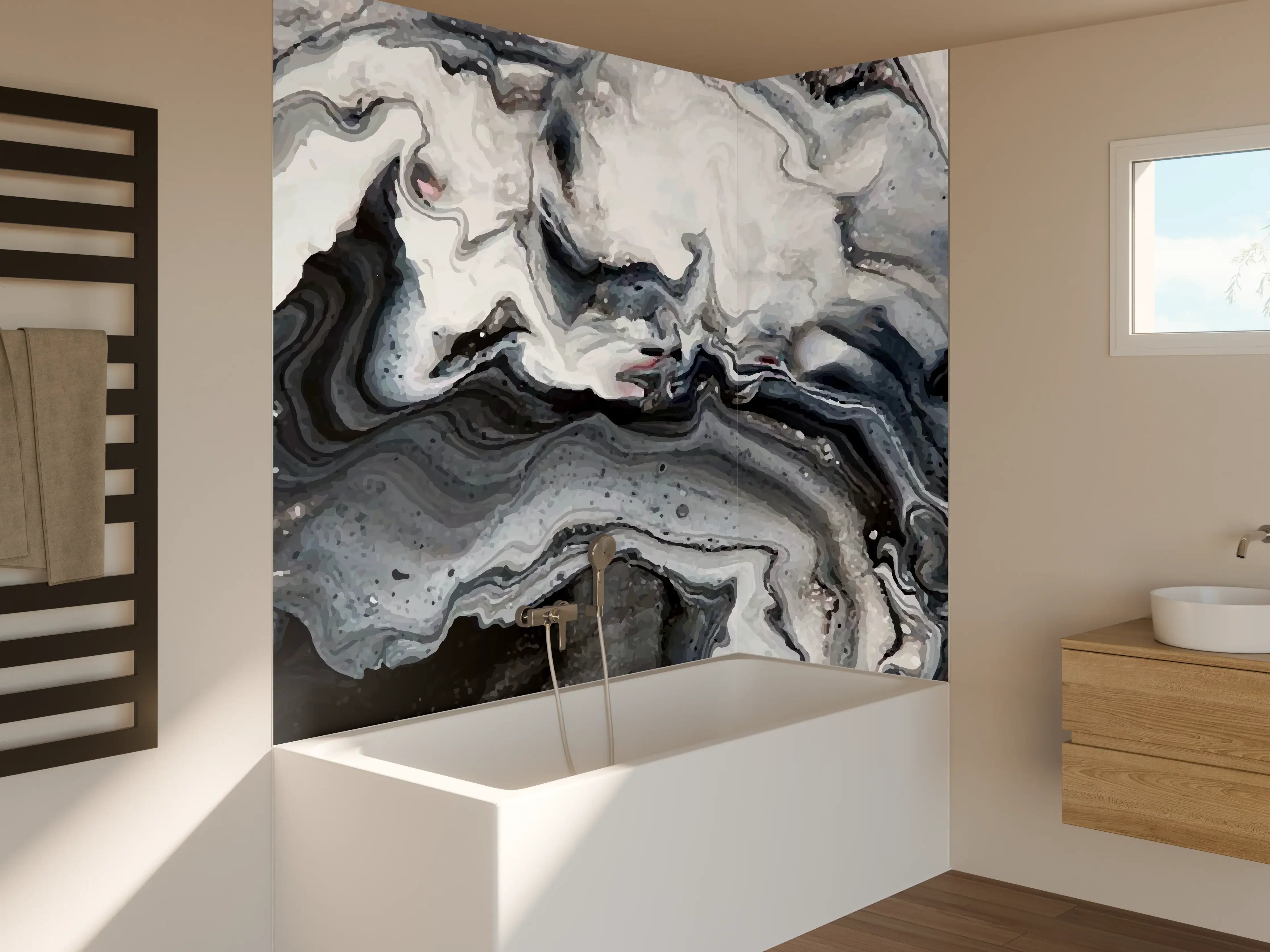 Badewannen-Rückwand - Abstrakter Marmor