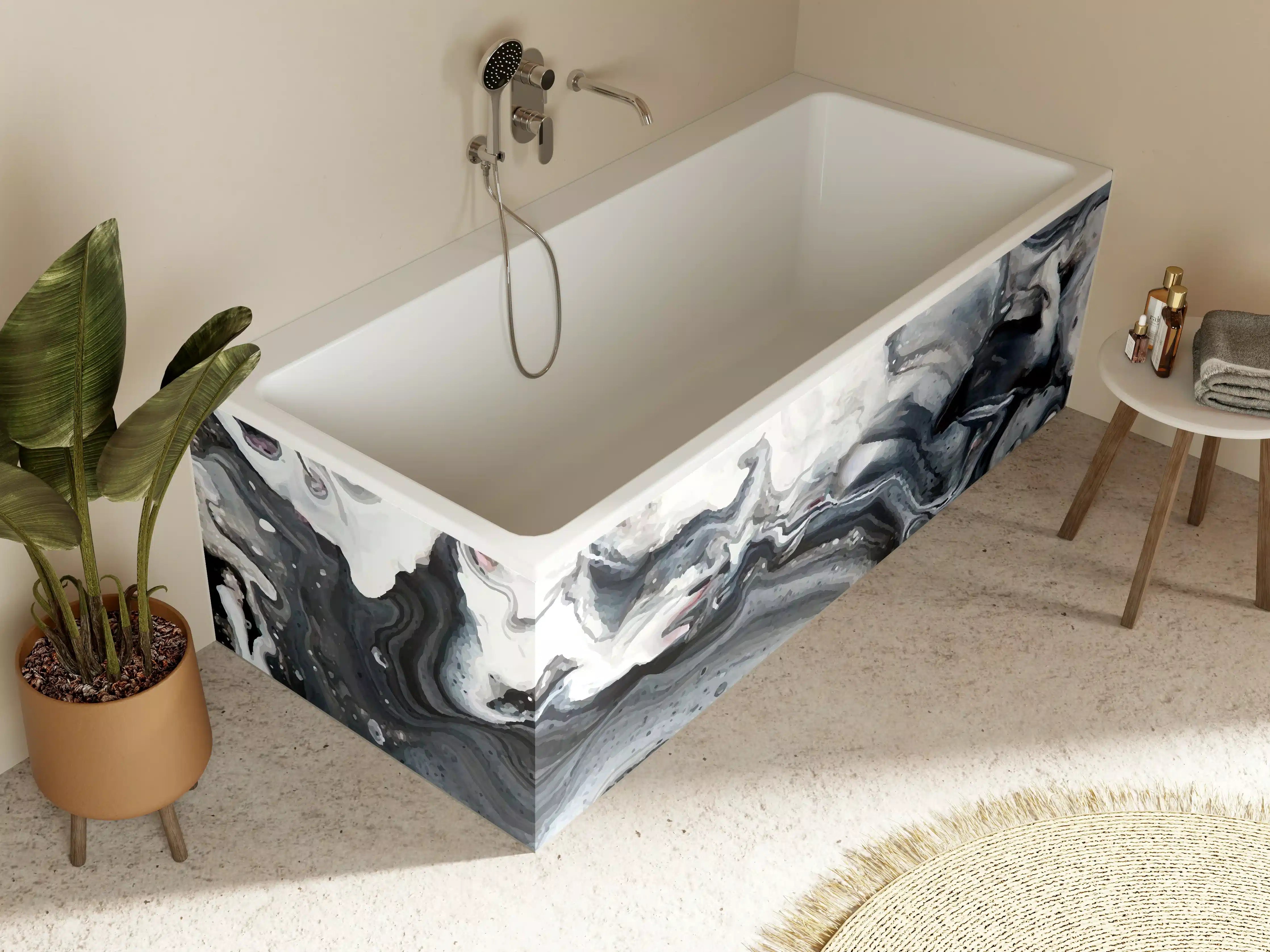 Badewannen-Rückwand - Abstrakter Marmor