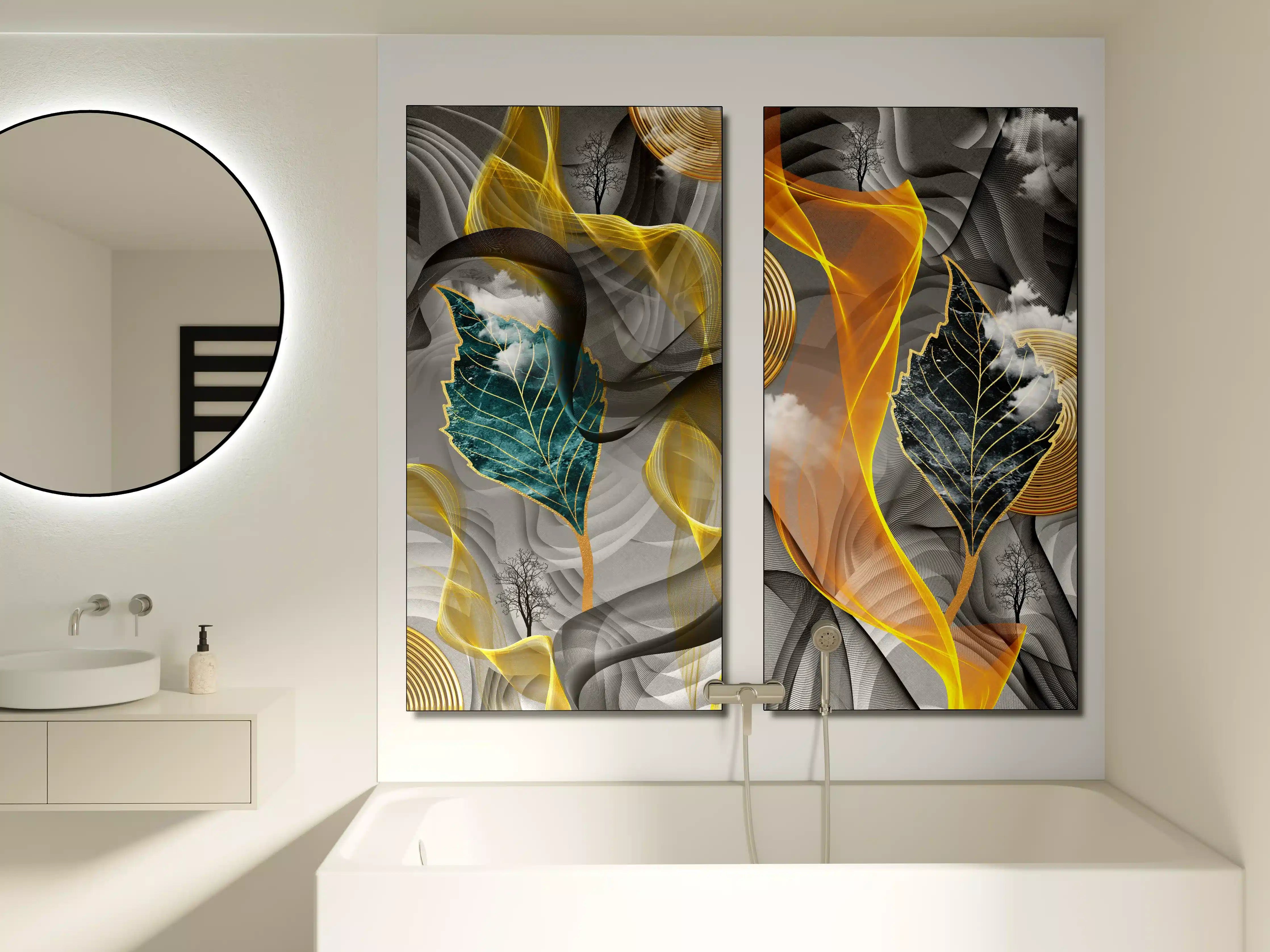 Badewannen-Rückwand - Abstraktes 3D Design