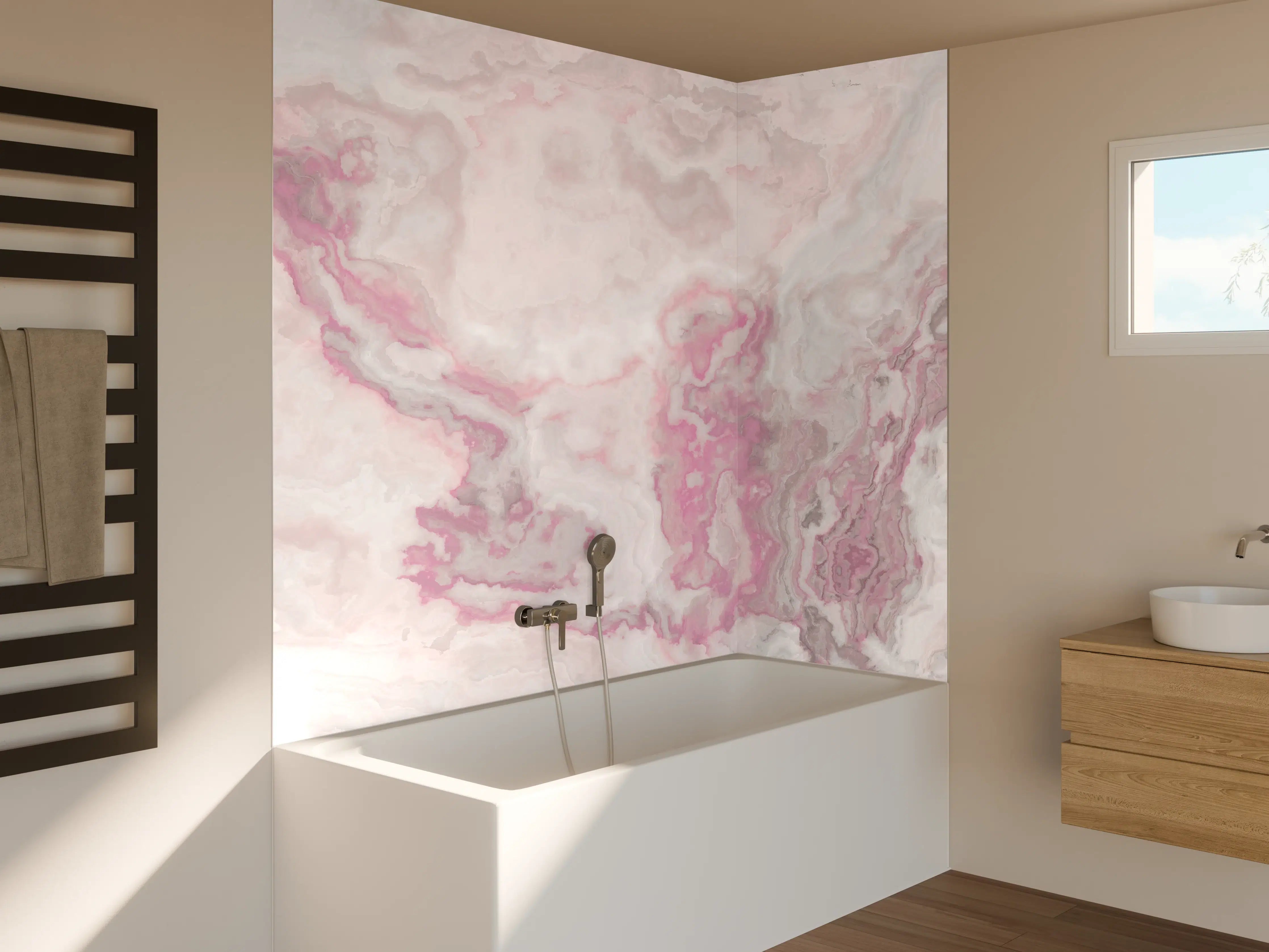 Badewannen-Rückwand - Abstraktes Aquarell