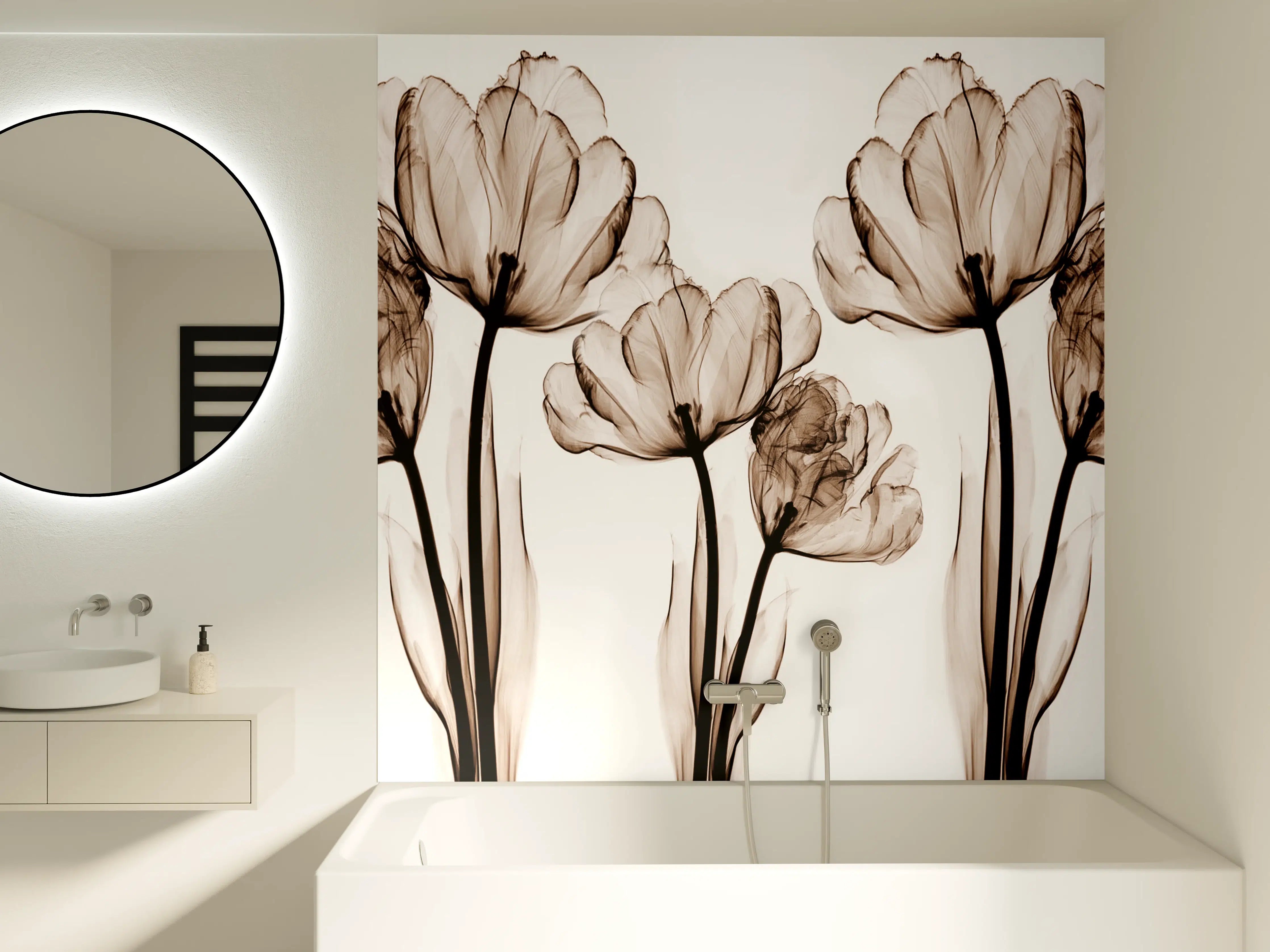 Badewannen-Rückwand - Abstraktes Blumendesign