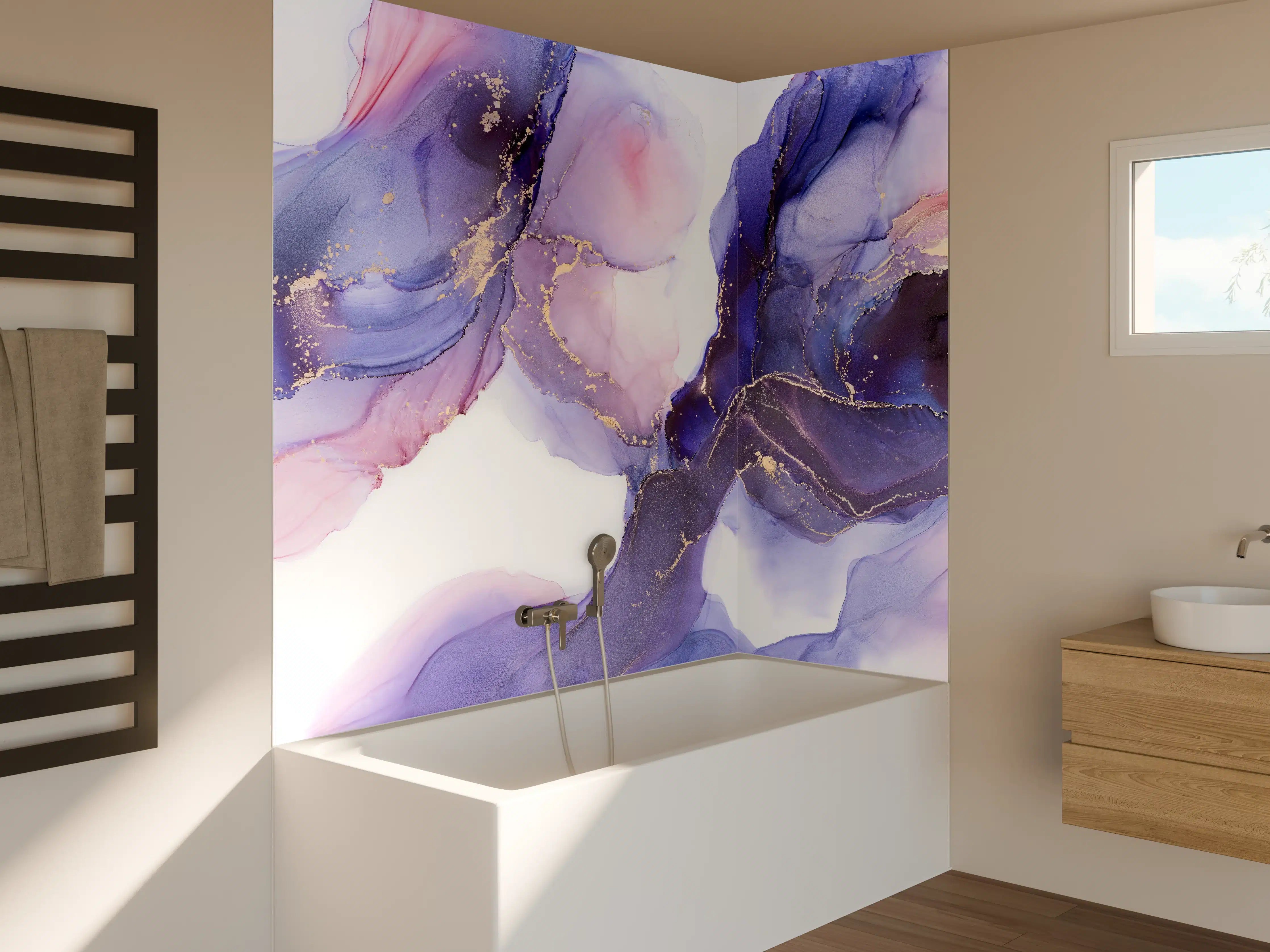 Badewannen-Rückwand - Abstraktes Kunstwerk - Öl Malerei