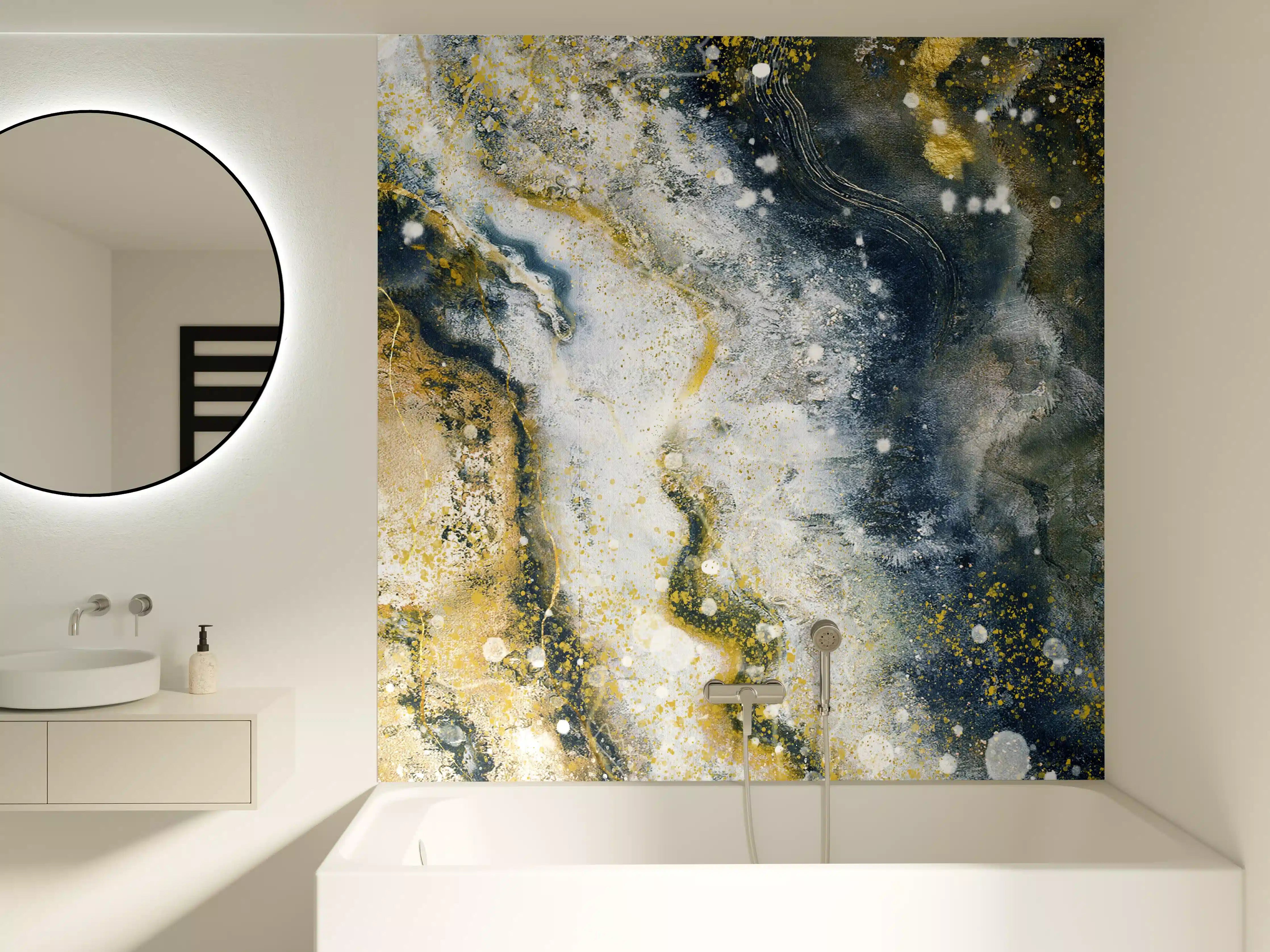 Badewannen-Rückwand - Abstraktes Kunstwert - Flüssigkunst
