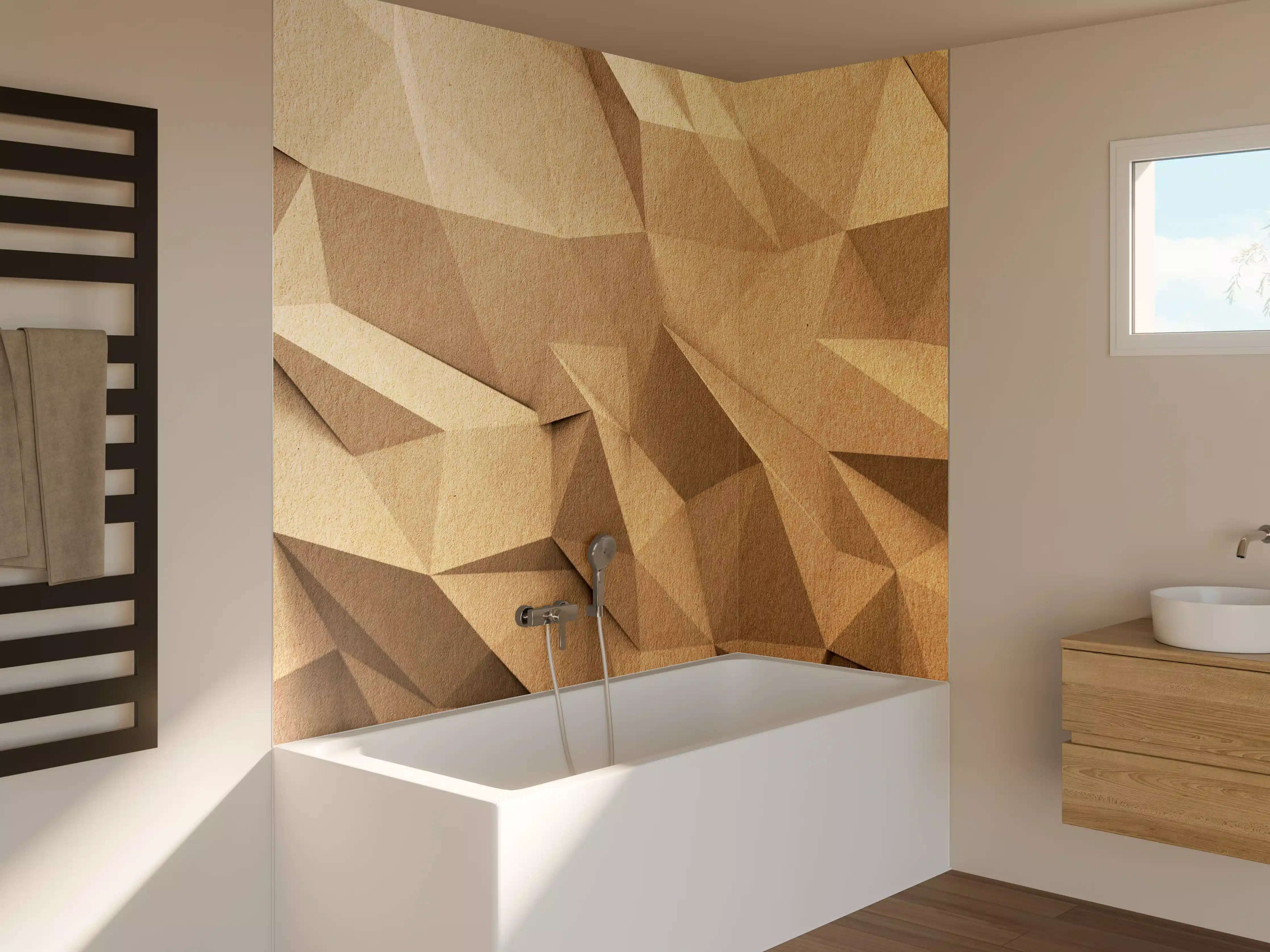Badewannen-Rückwand - Abstraktes Polygon Handwerk