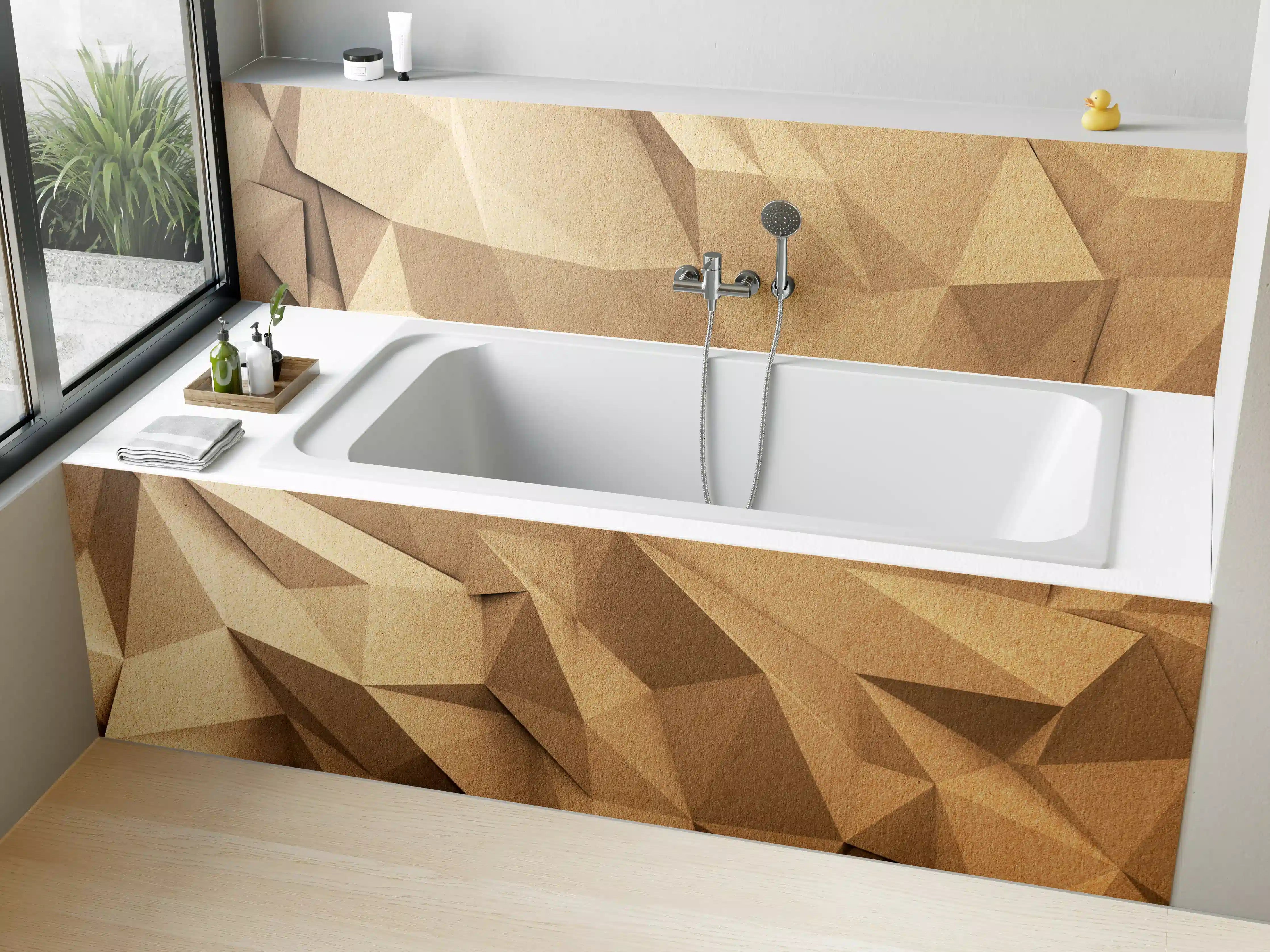 Badewannen-Rückwand - Abstraktes Polygon Handwerk