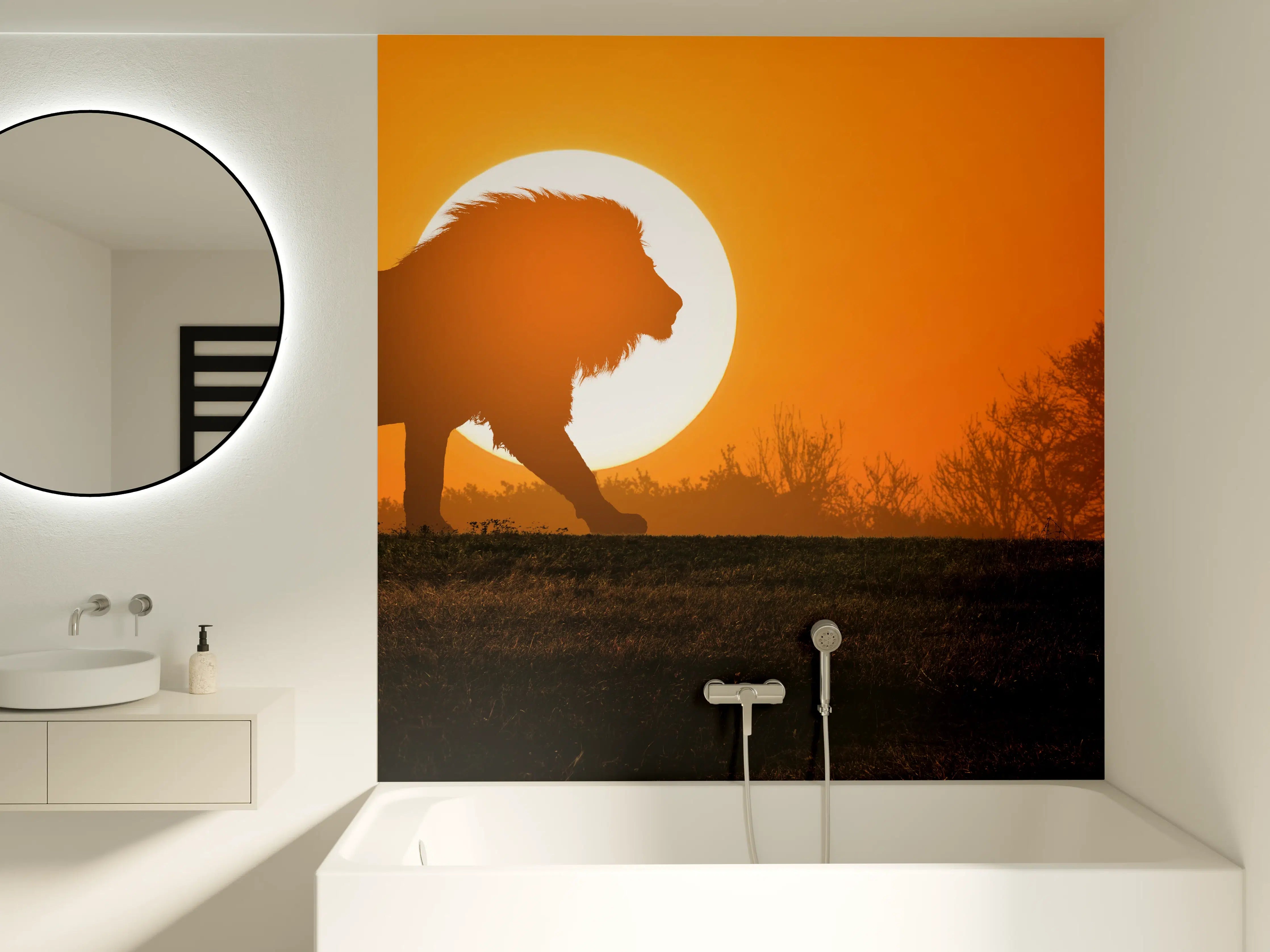 Badewannen-Rückwand - Afrikanische Landschaft bei Sonnenuntergang