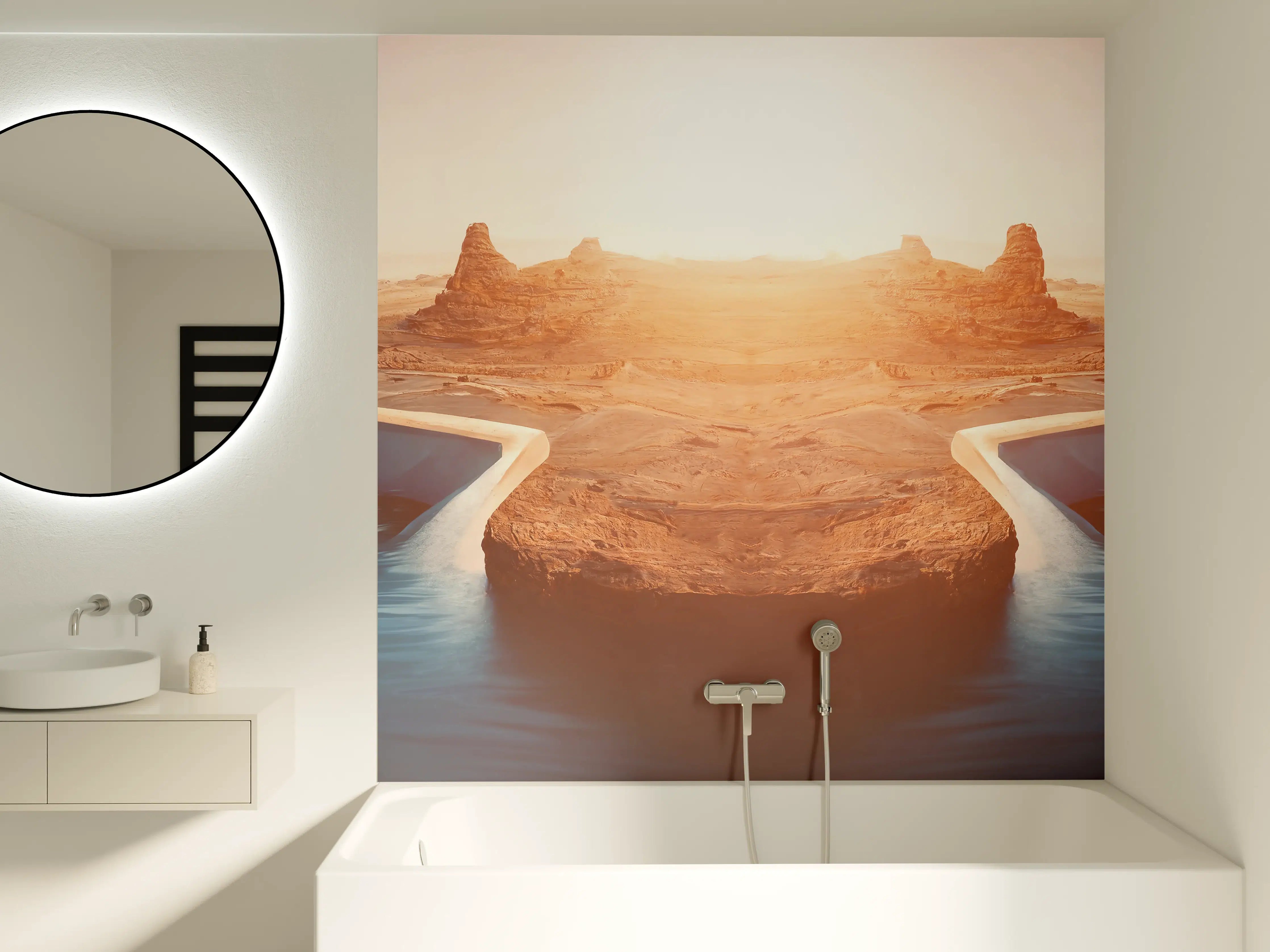 Badewannen-Rückwand - Afrikanische Wüste - Abendlich