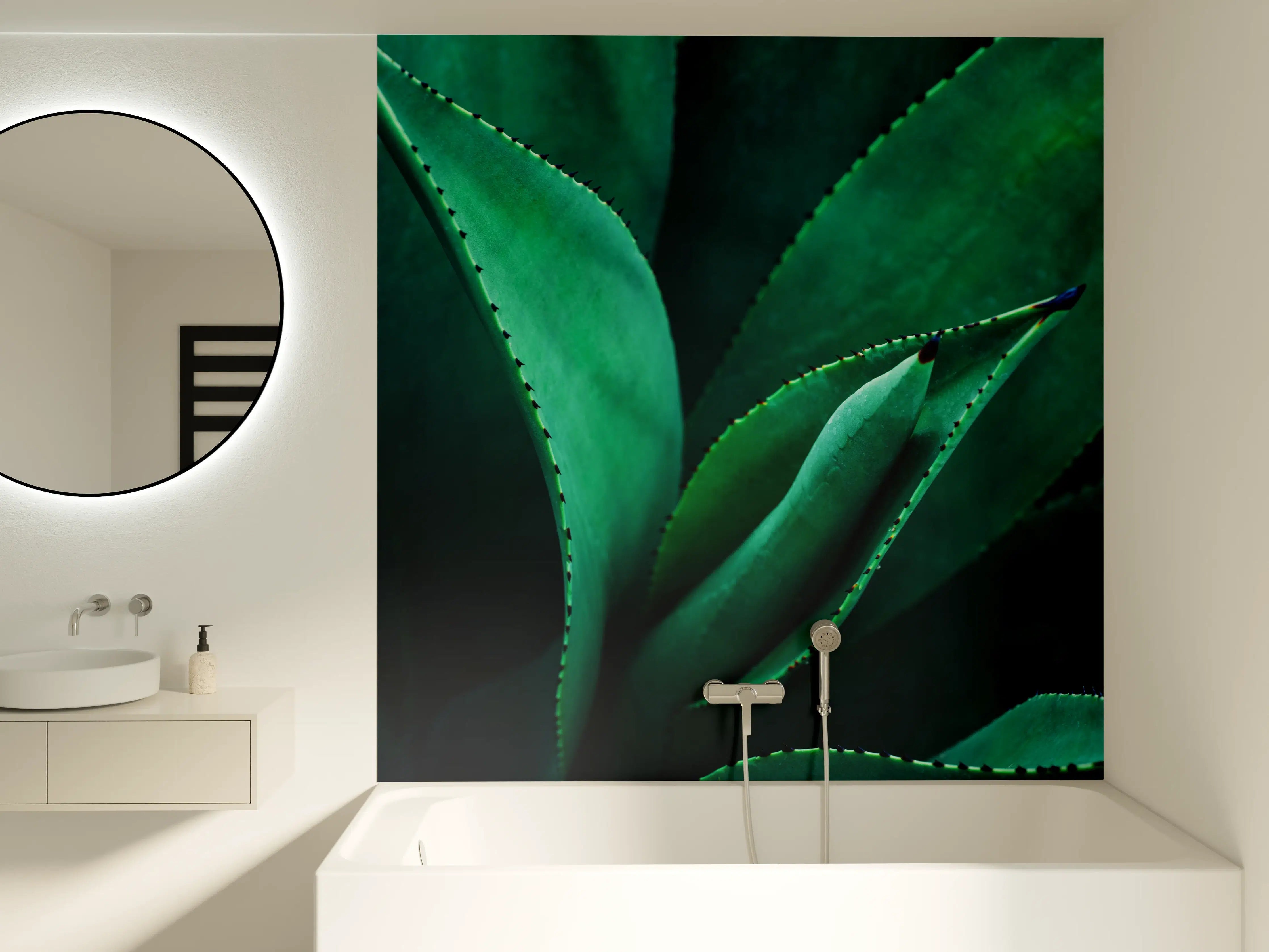 Badewannen-Rückwand - Agave Kaktus - Nahaufnahme