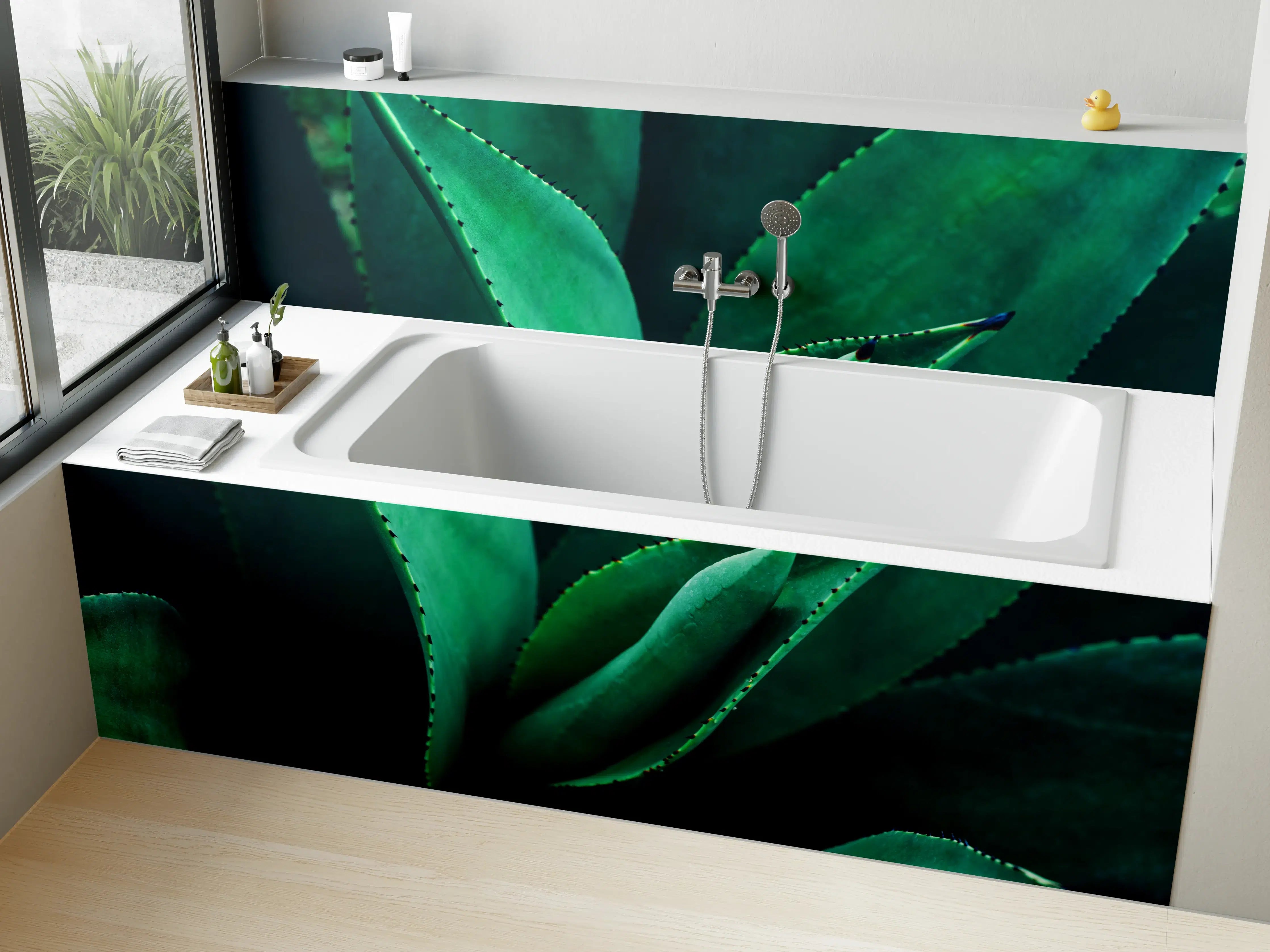 Badewannen-Rückwand - Agave Kaktus - Nahaufnahme