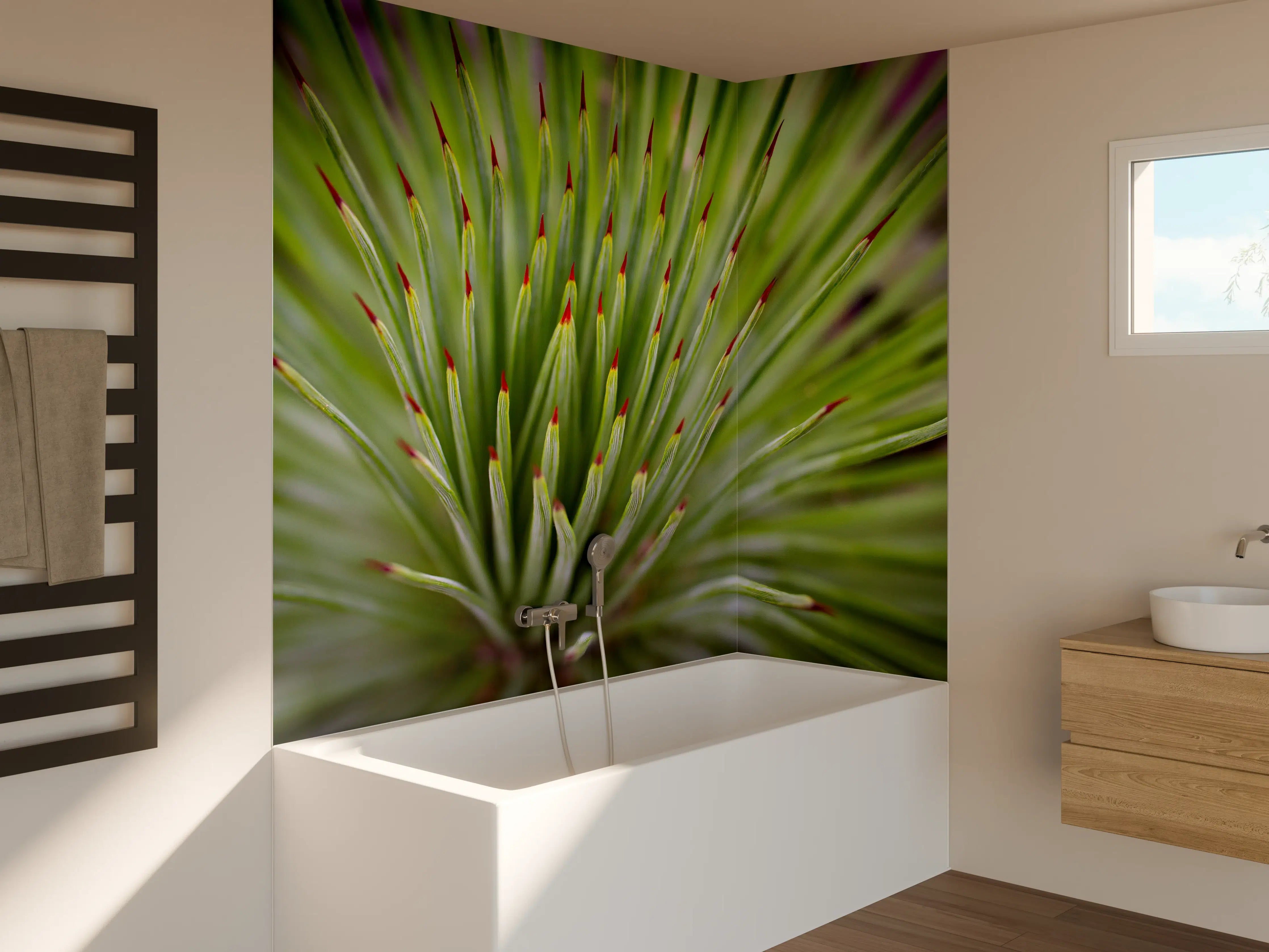 Badewannen-Rückwand - Agave striata im Detail