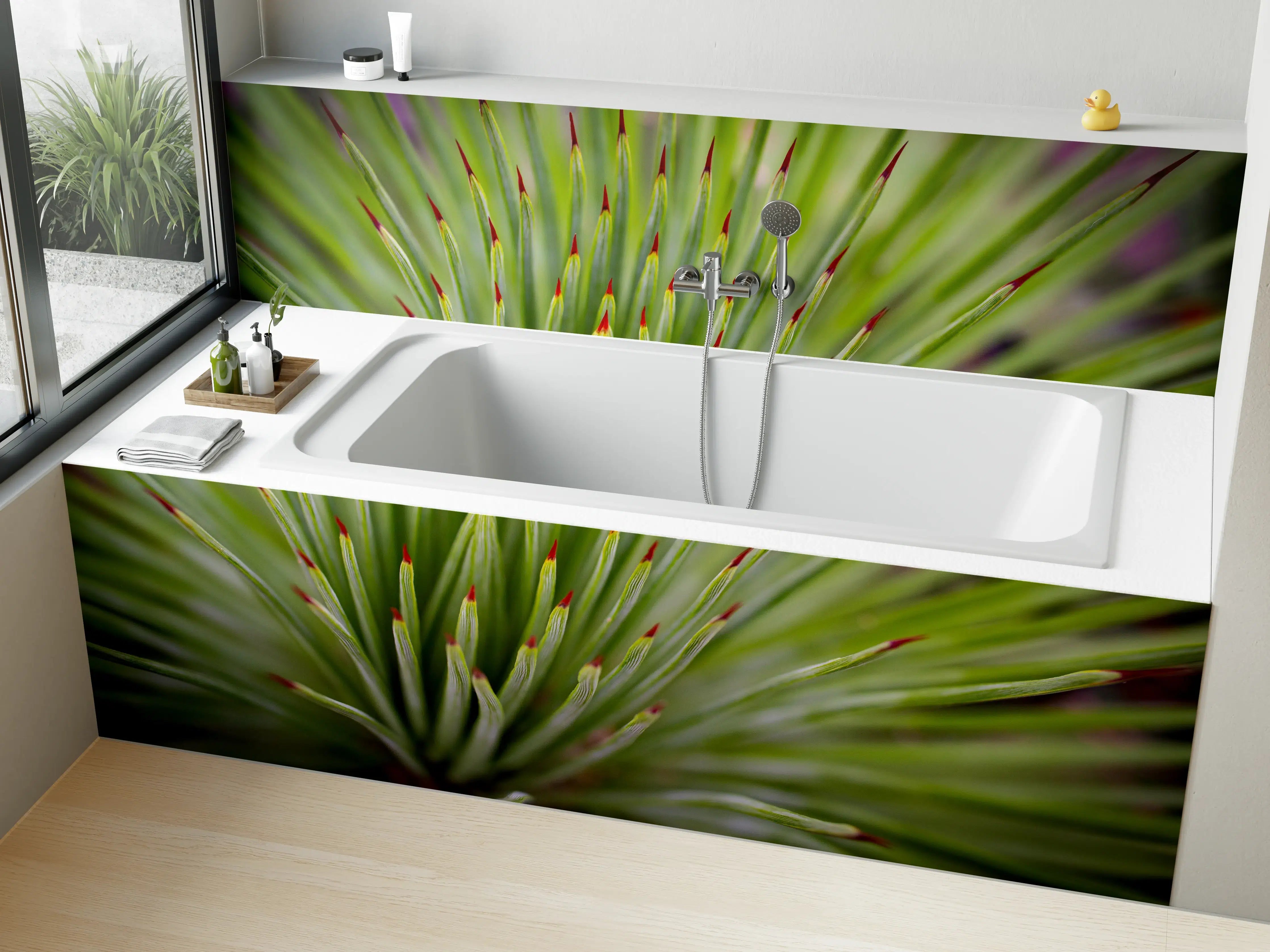 Badewannen-Rückwand - Agave striata im Detail