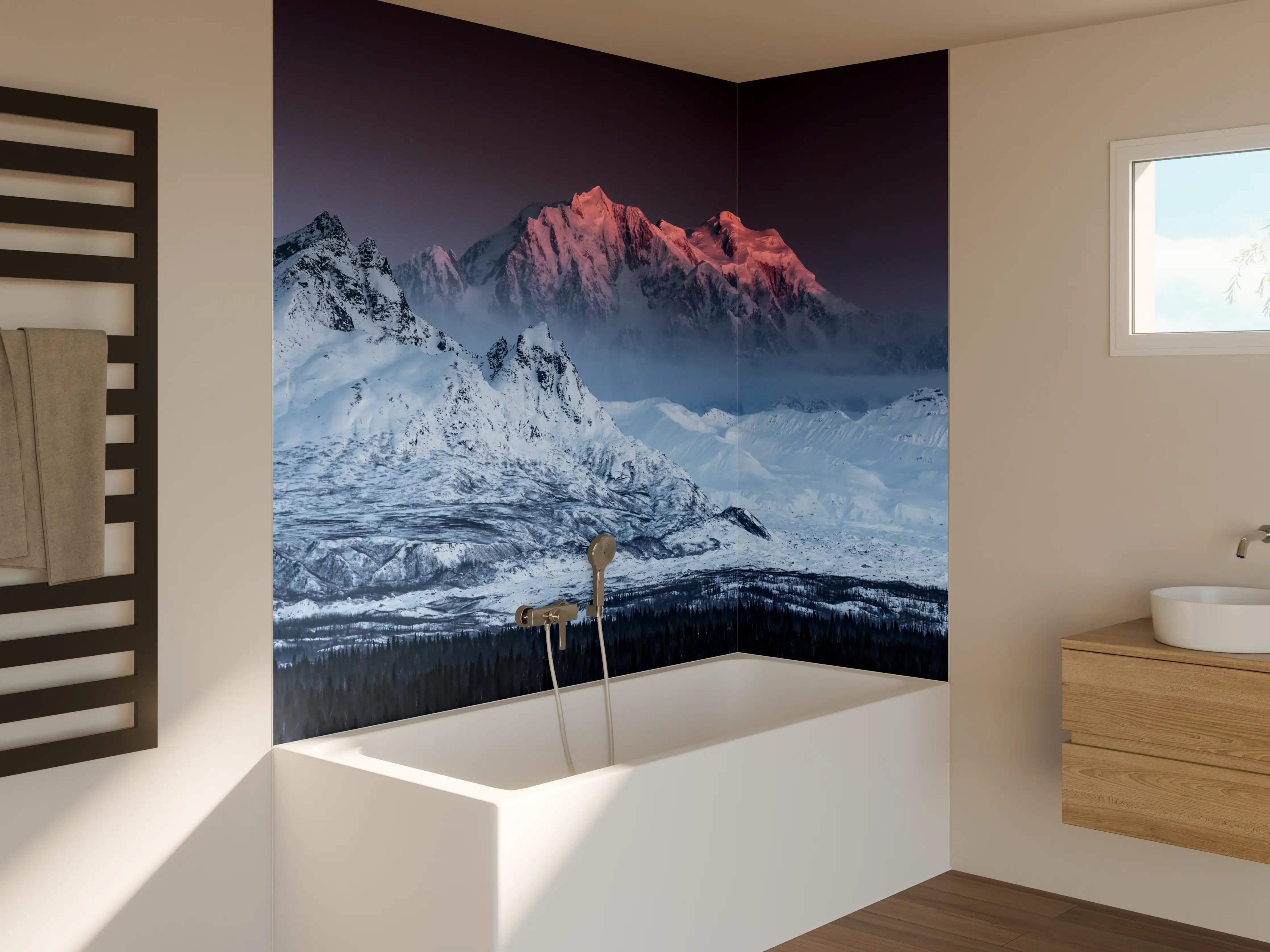 Badewannen-Rückwand - Alaska Winterberge Panorama