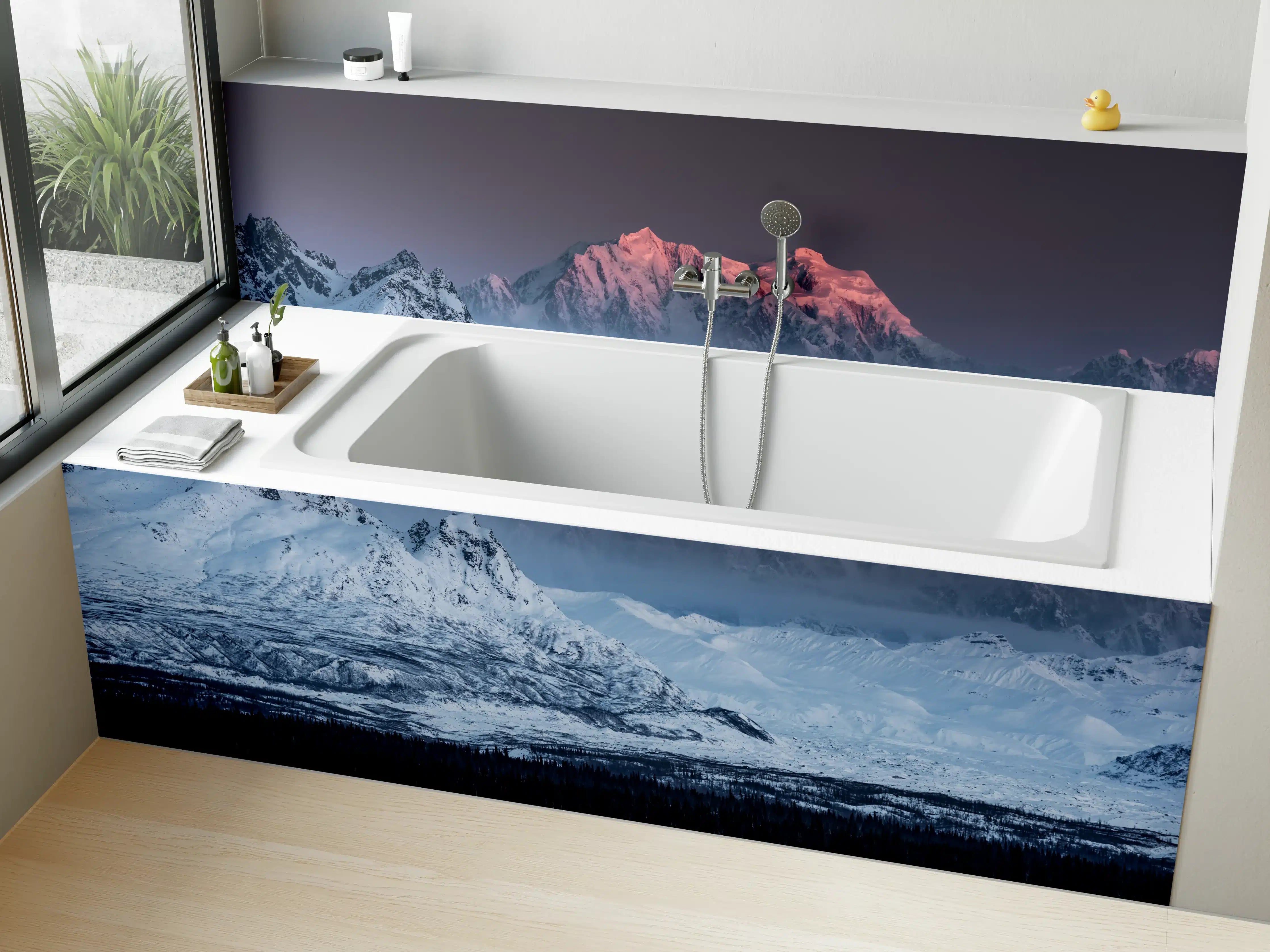 Badewannen-Rückwand - Alaska Winterberge Panorama