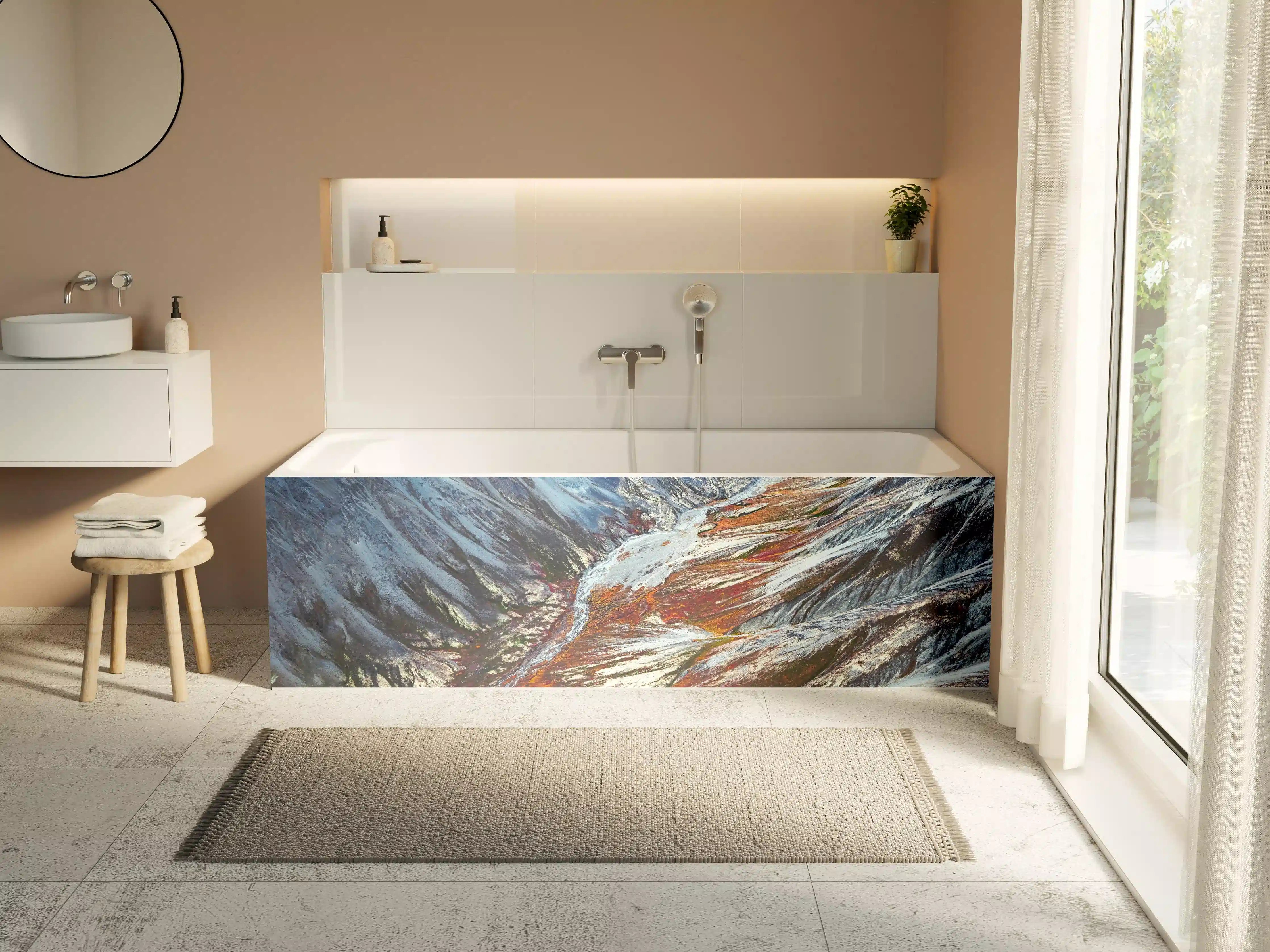 Badewannen-Rückwand - Alaskas Winter Berge Abstrakt