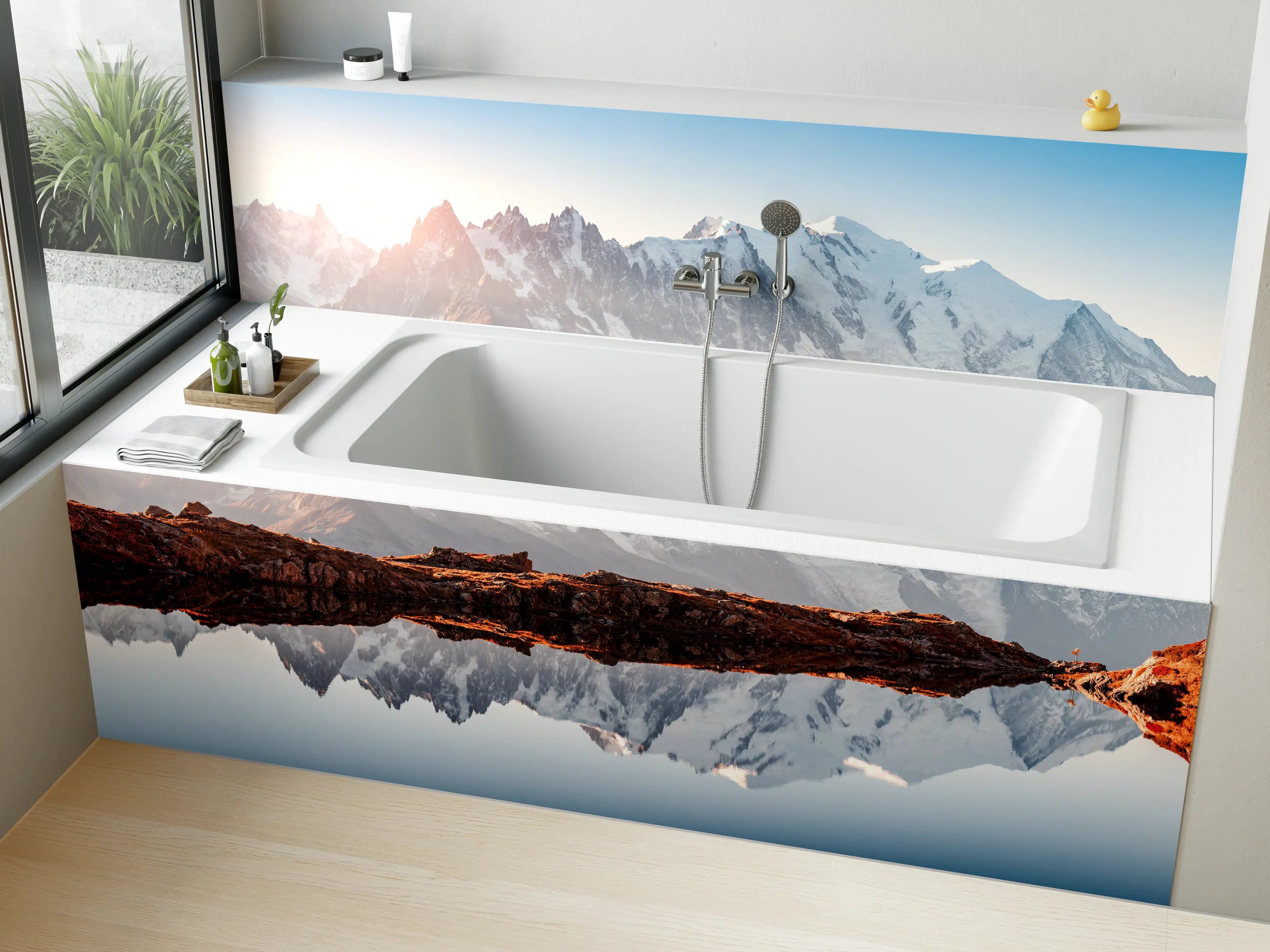 Badewannen-Rückwand - Alpen Panorama am Lac Blanc