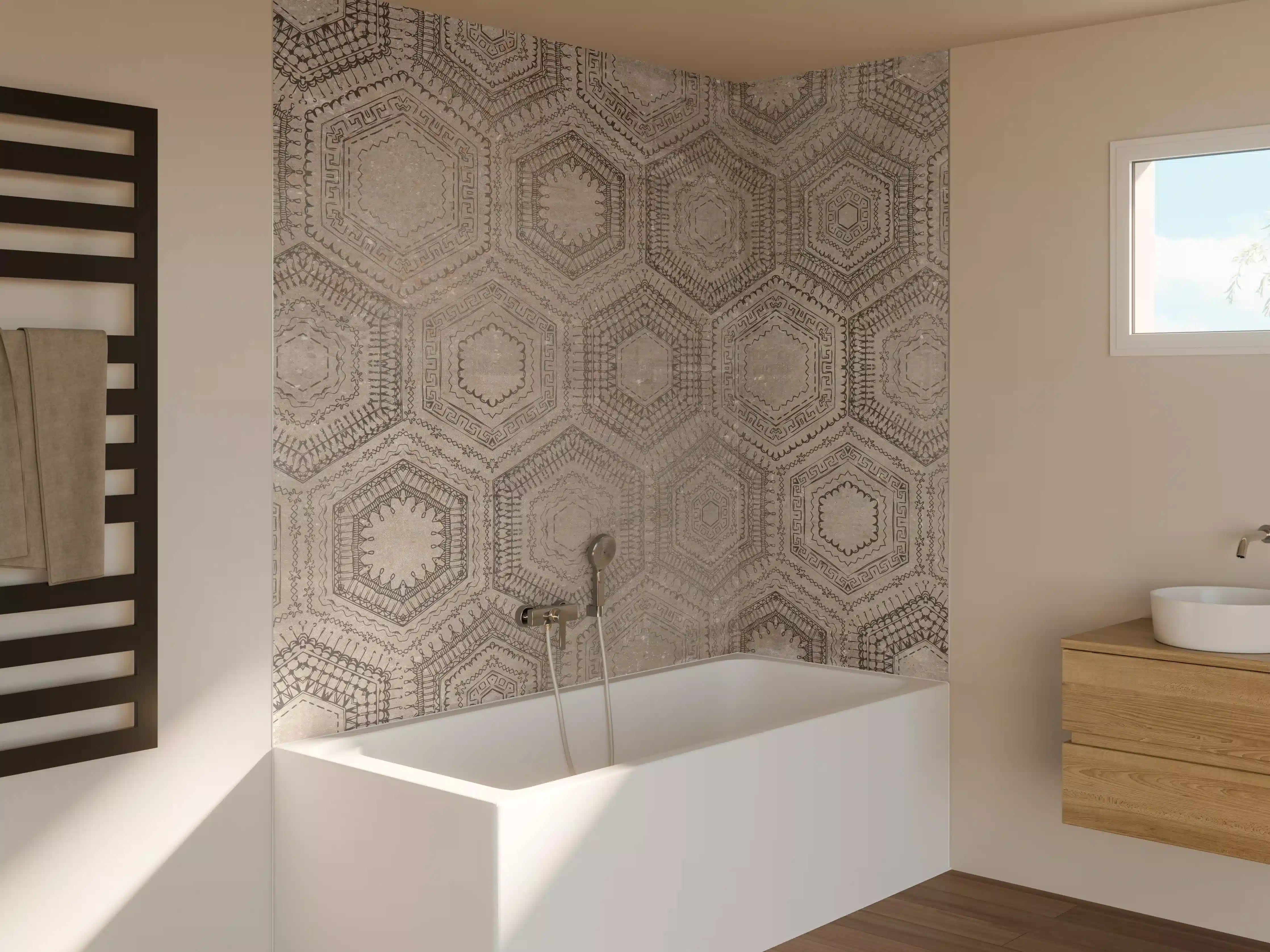 Badewannen-Rückwand - Alte Orientalische Mosaik