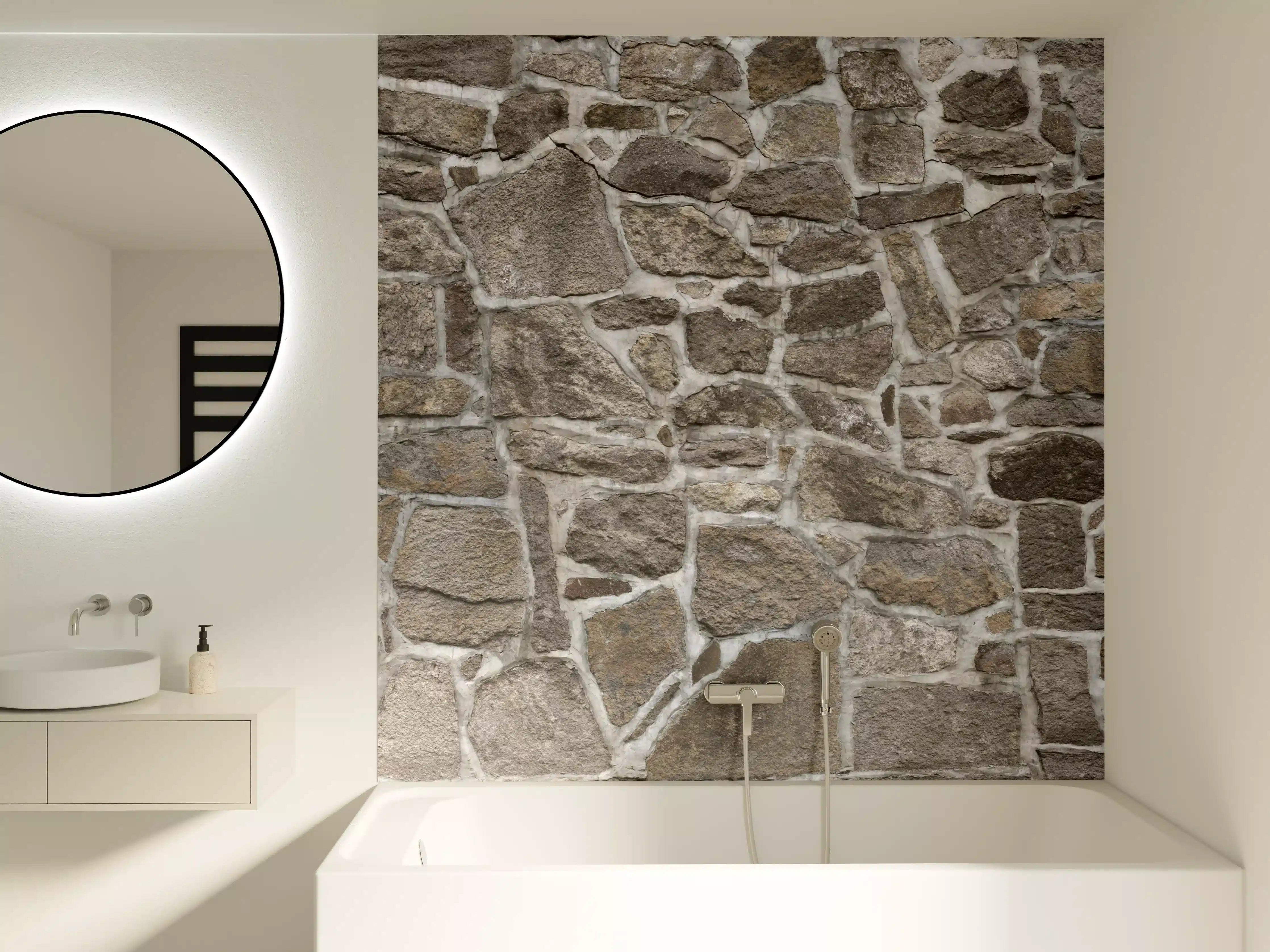 Badewannen-Rückwand - Alte Steinmauer