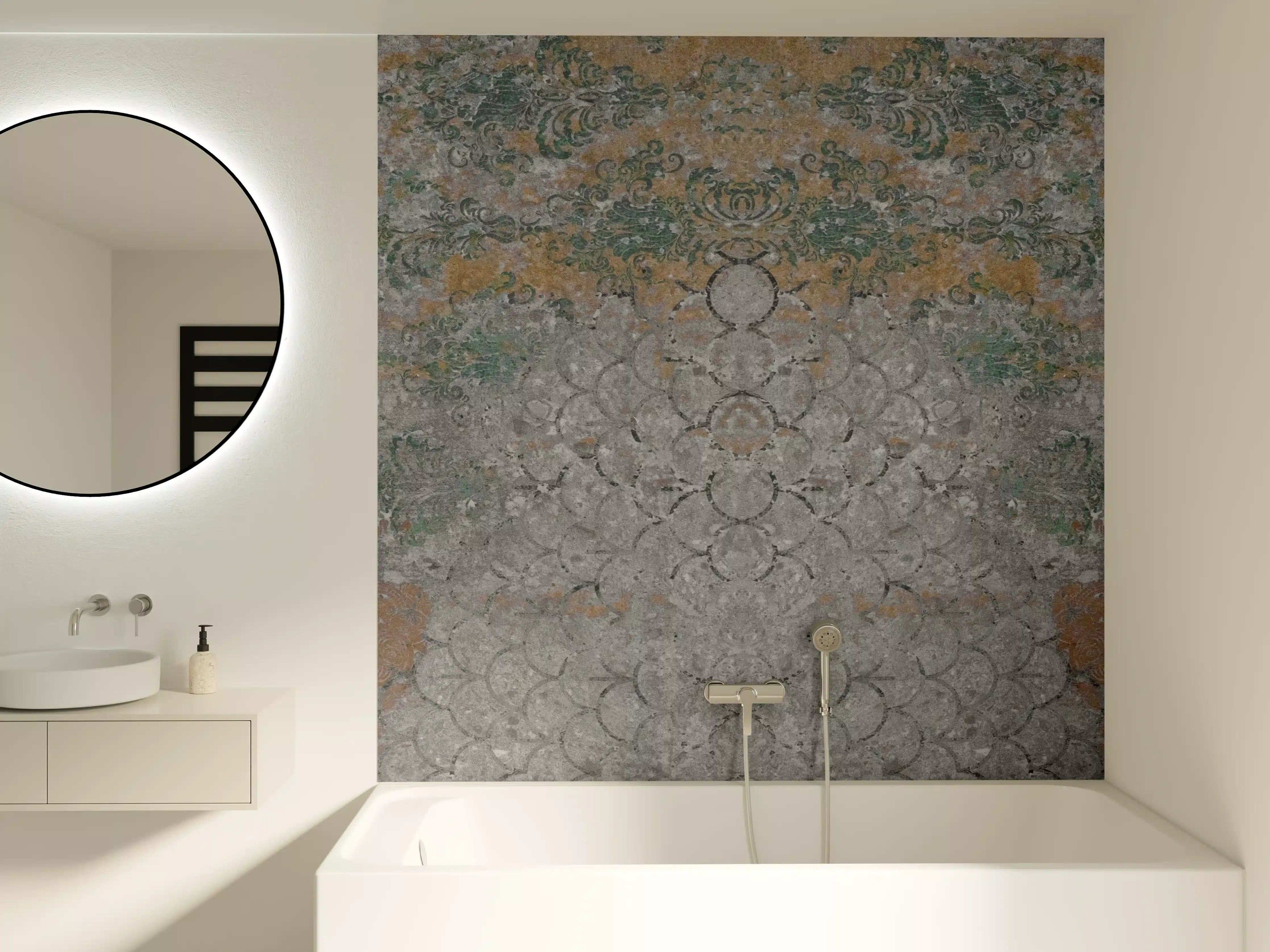 Badewannen-Rückwand - Alte shabby Patchwork Motiv