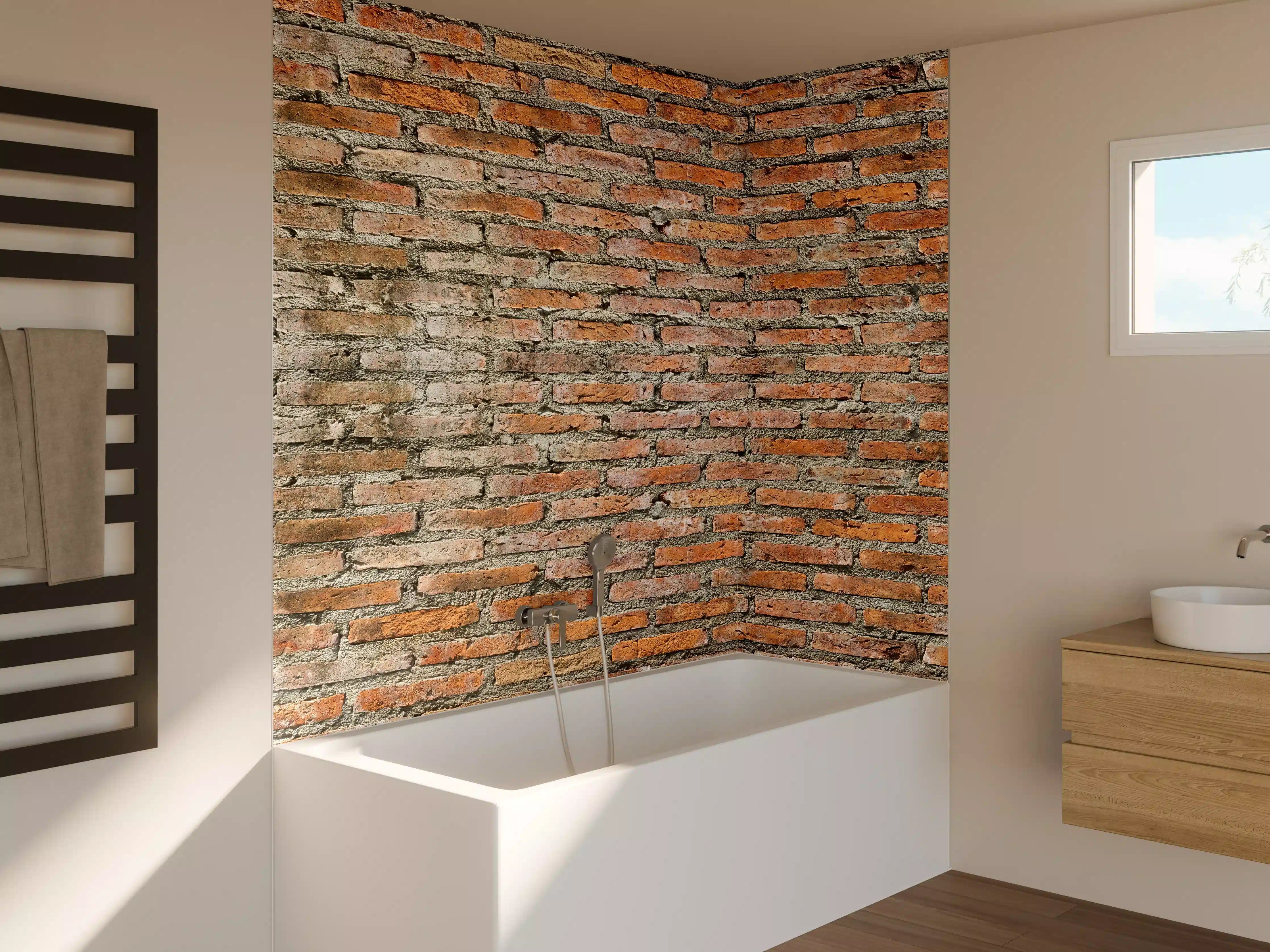 Badewannen-Rückwand - Alter Backstein - Textur