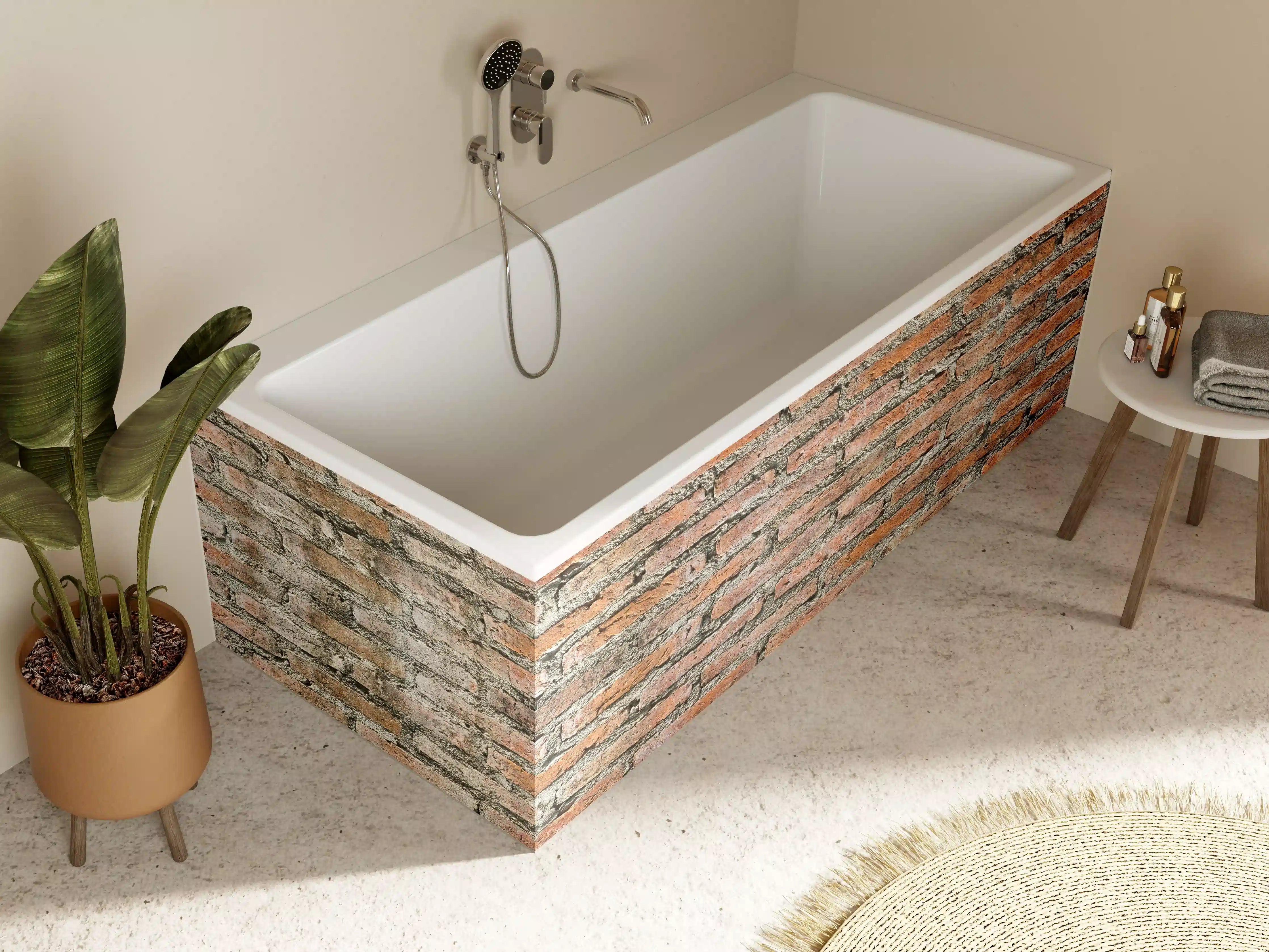 Badewannen-Rückwand - Alter Backstein - Textur