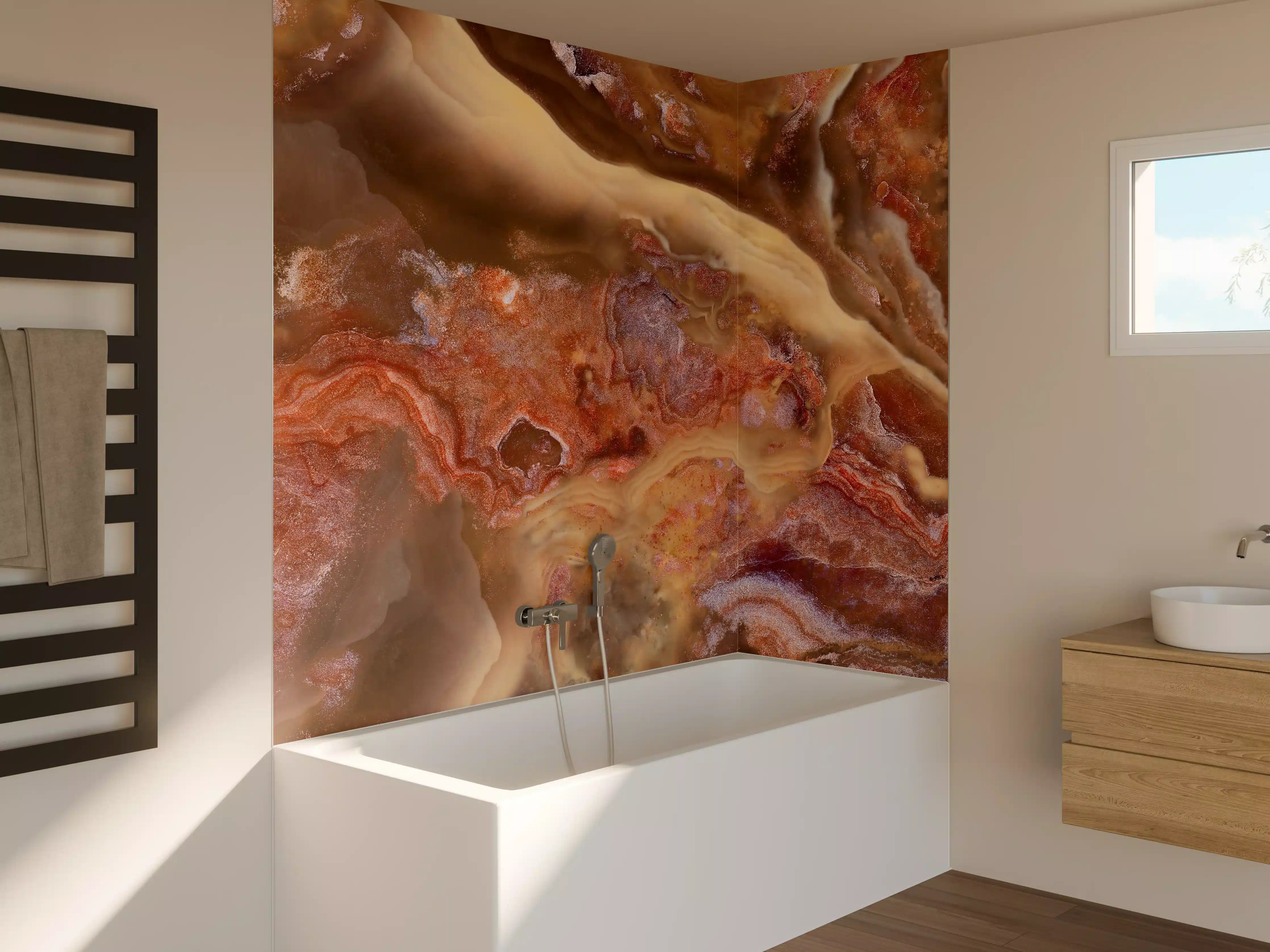 Badewannen-Rückwand - Antikes Marmordesign 