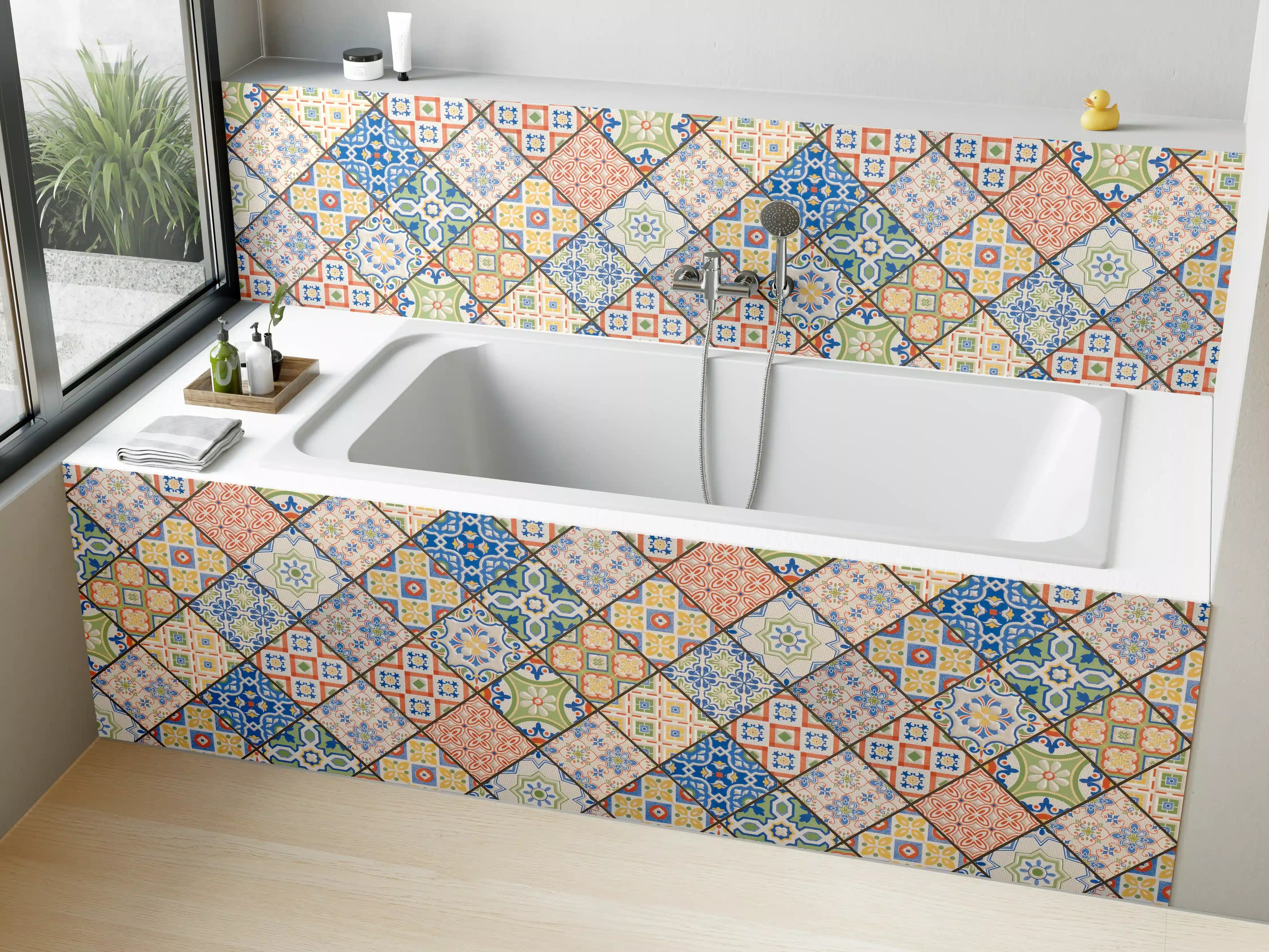 Badewannen-Rückwand - Antikes Mosaik Muster - Fliesen