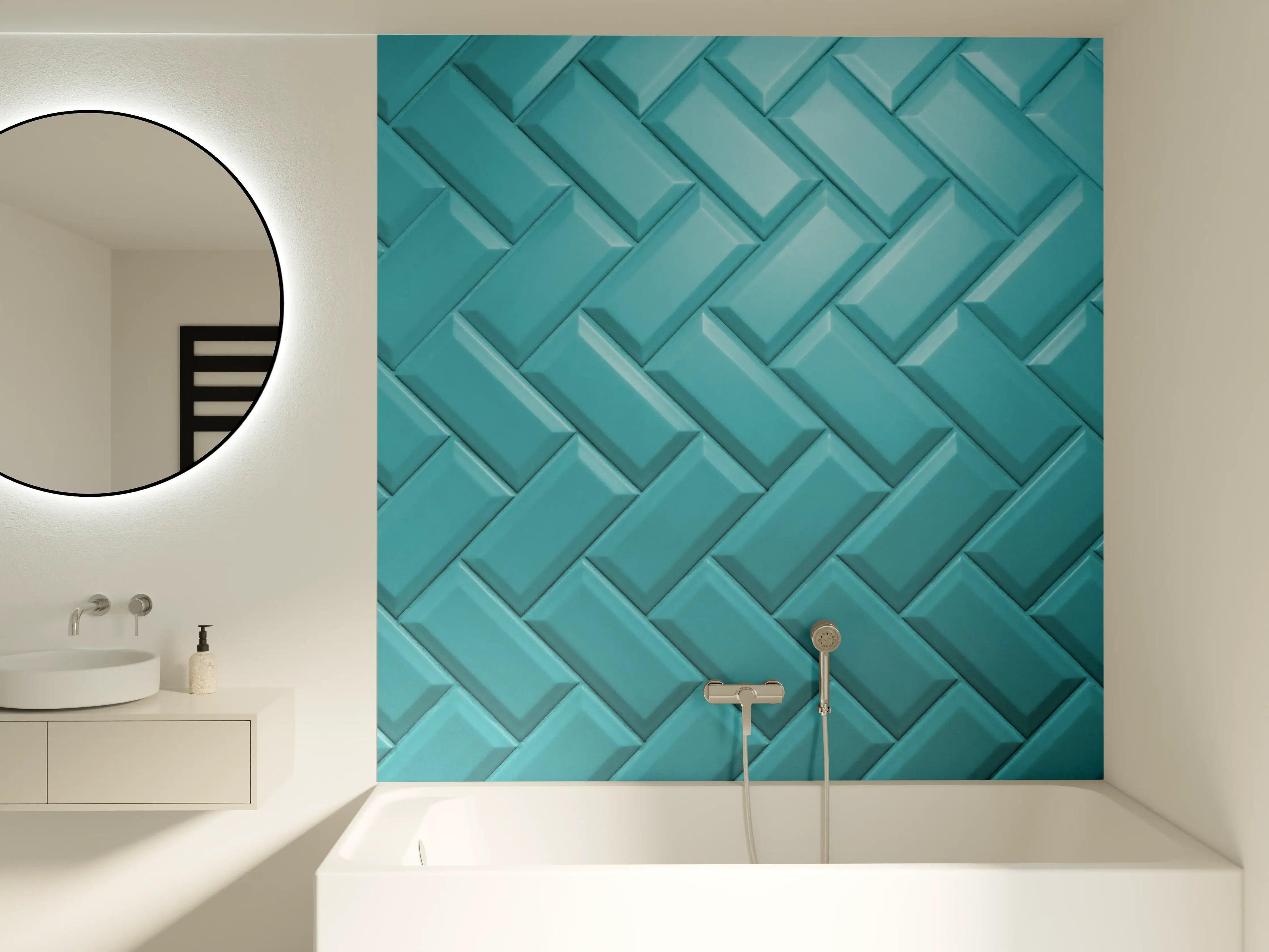Badewannen-Rückwand - Aqua Matte Keramikfliesen