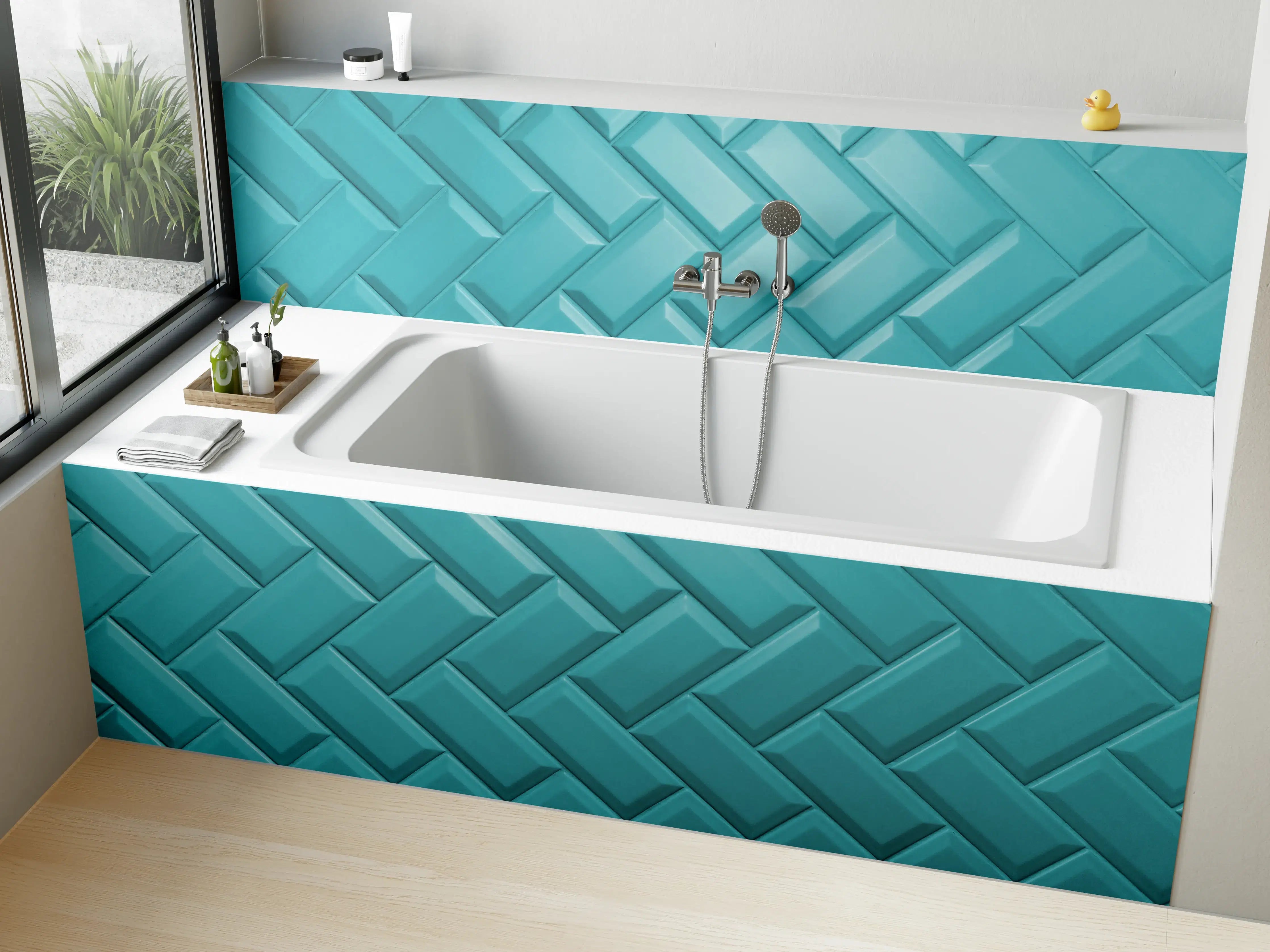 Badewannen-Rückwand - Aqua Matte Keramikfliesen