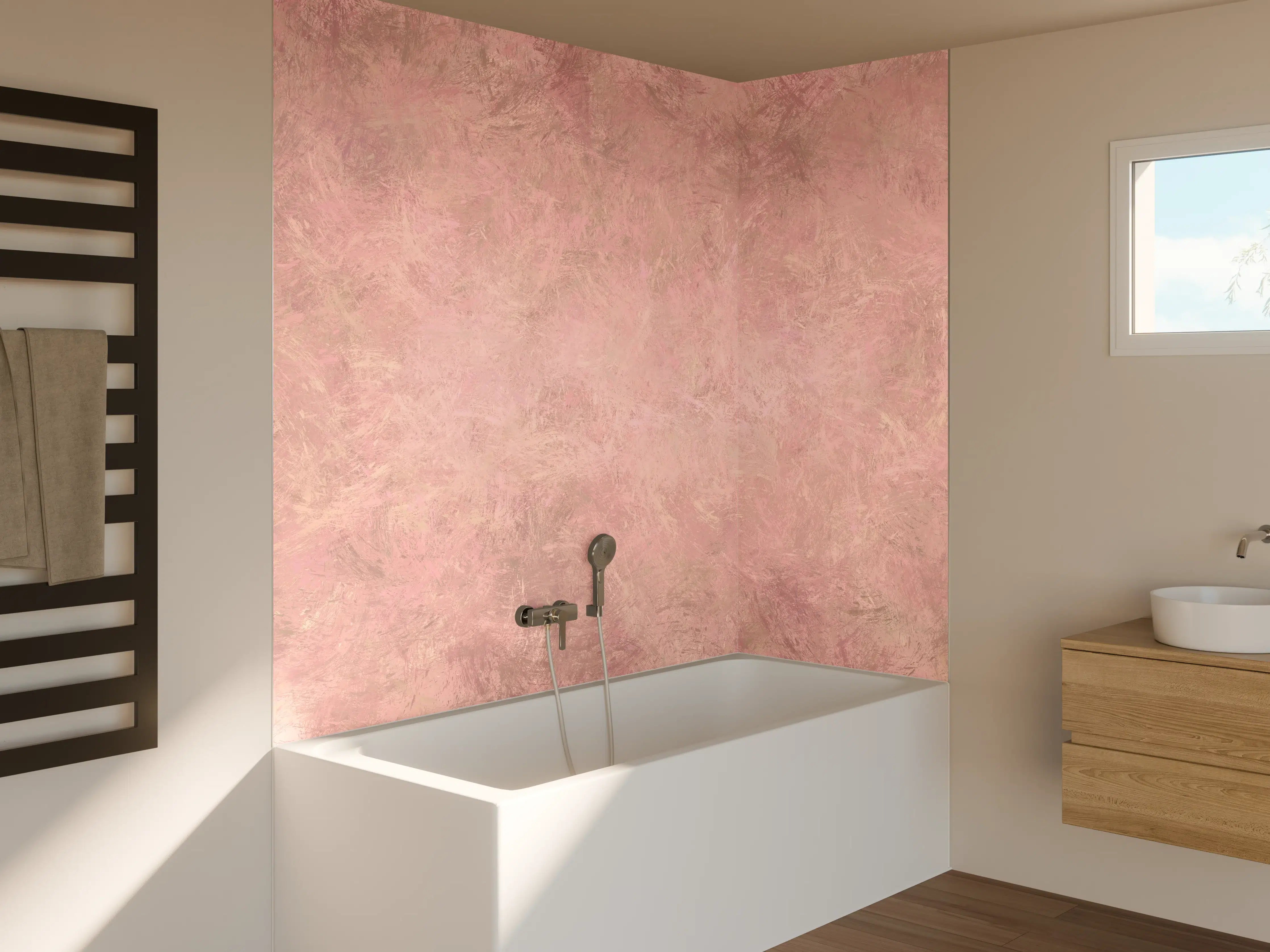 Badewannen-Rückwand - Aquarell Pinselmalerei