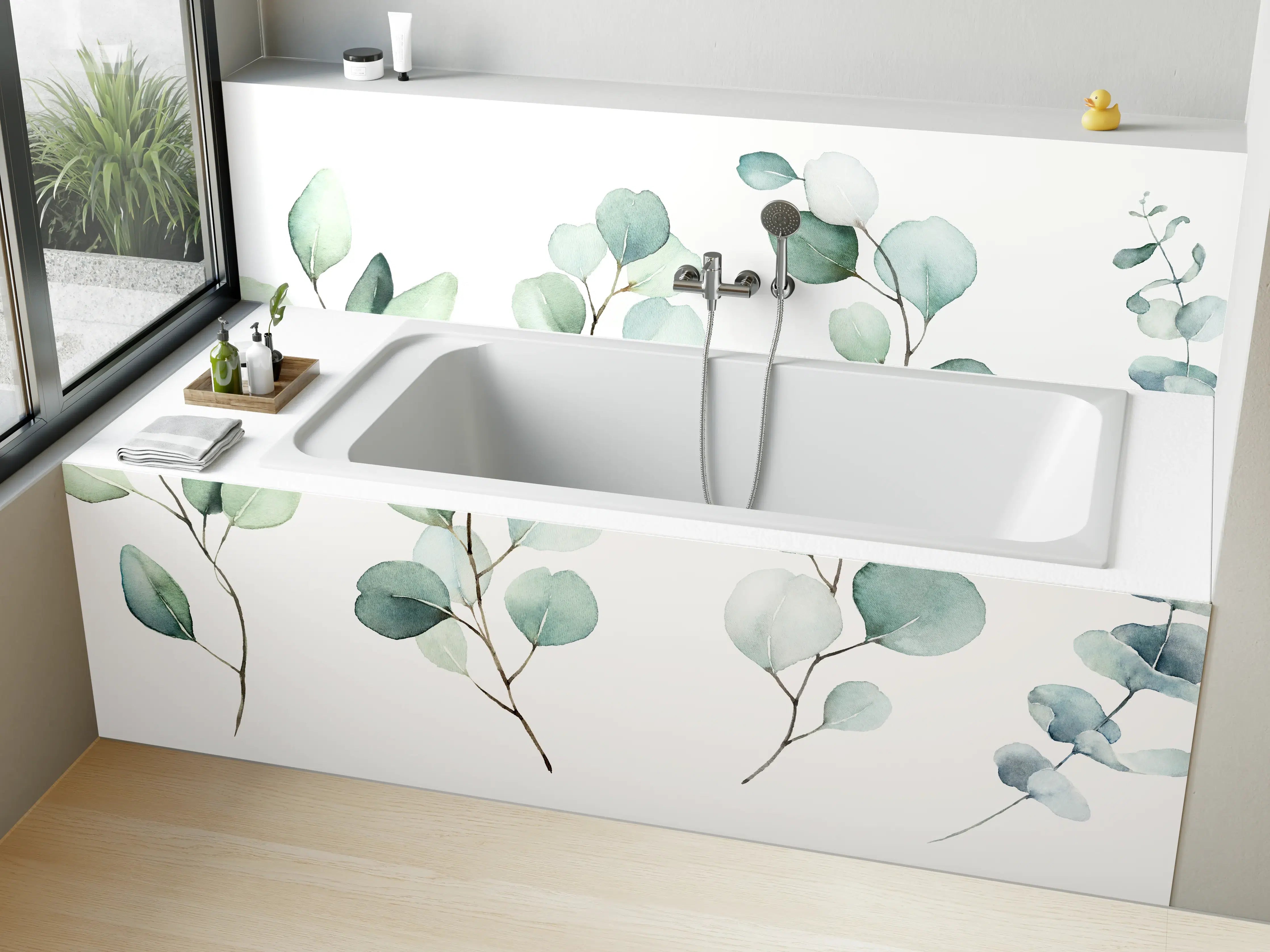 Badewannen-Rückwand - Aquarell von verschiedenen Ästen