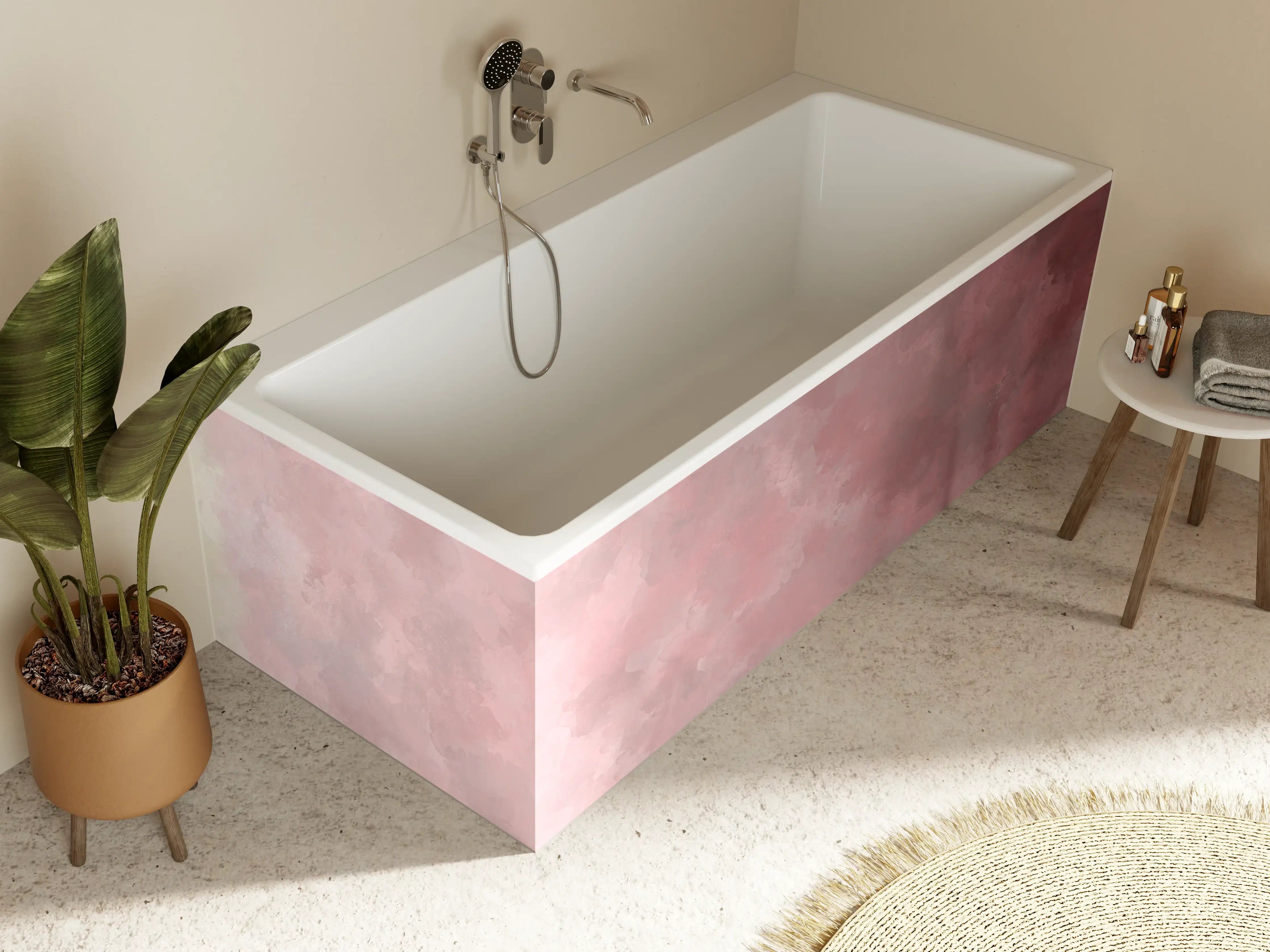 Badewannen-Rückwand - Aquarelle Textur - Kunstmalerei