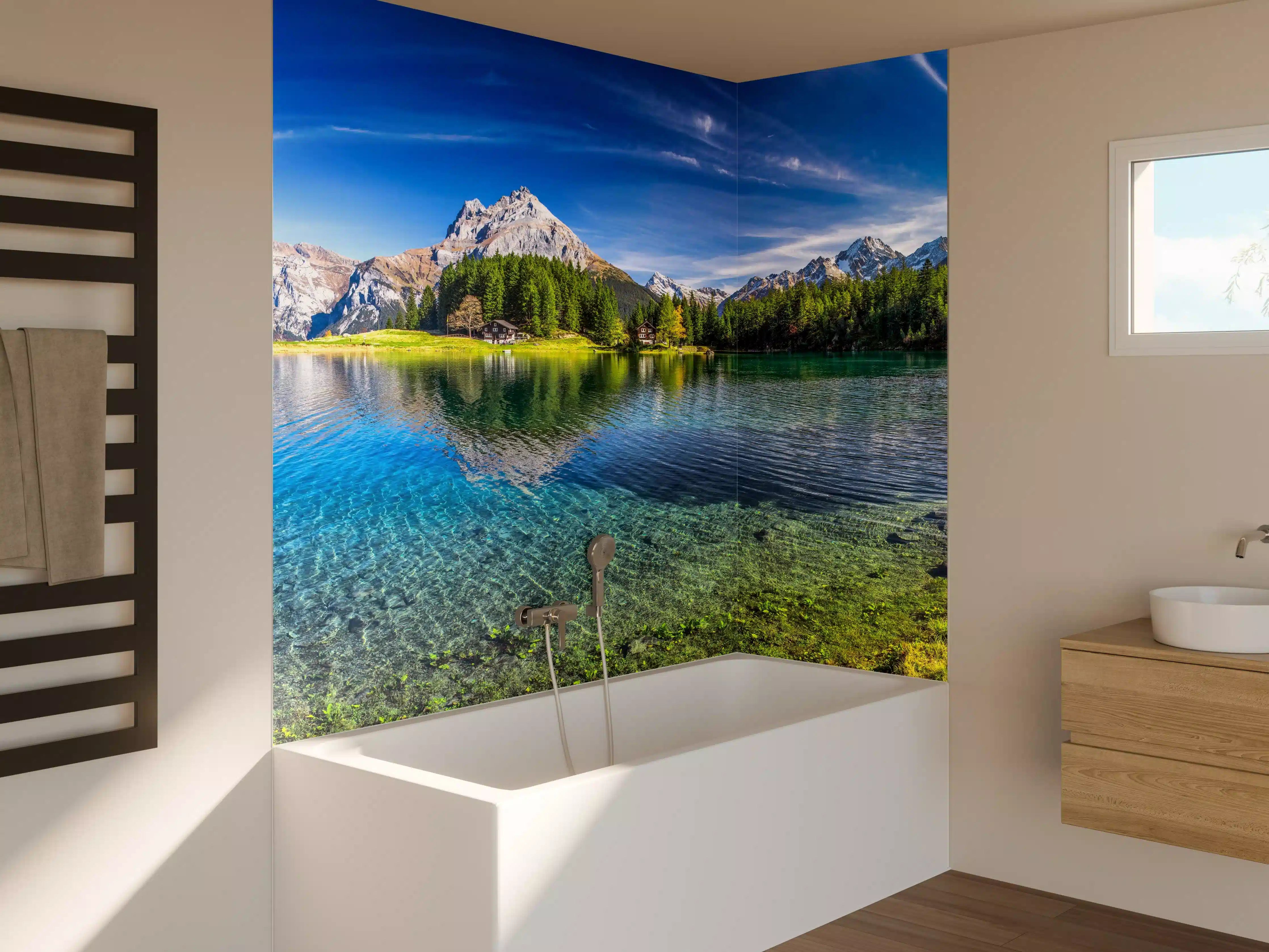 Badewannen-Rückwand - Arnisee in schweizer Alpen