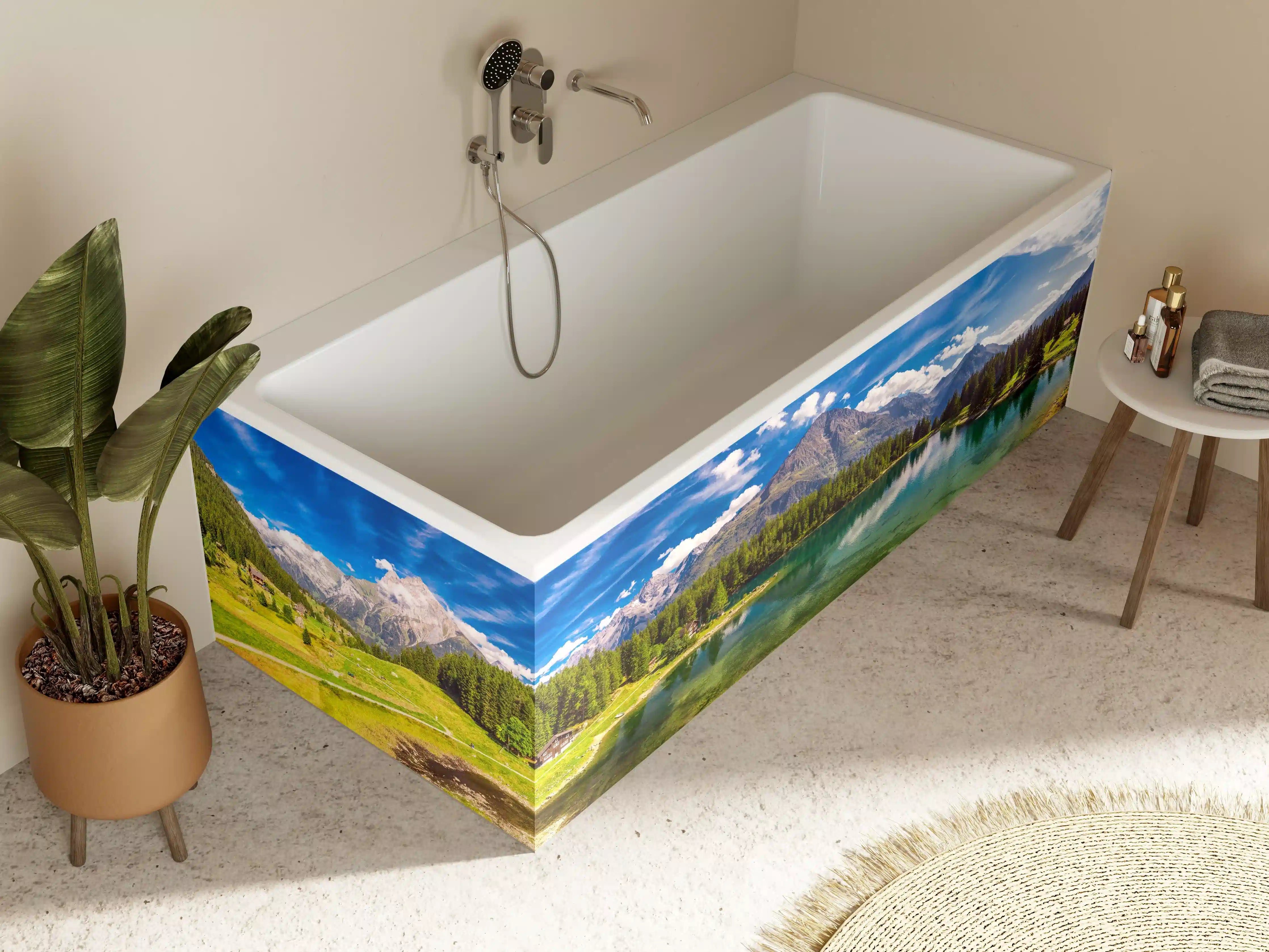 Badewannen-Rückwand - Arnisee mit Schweizer Alpen