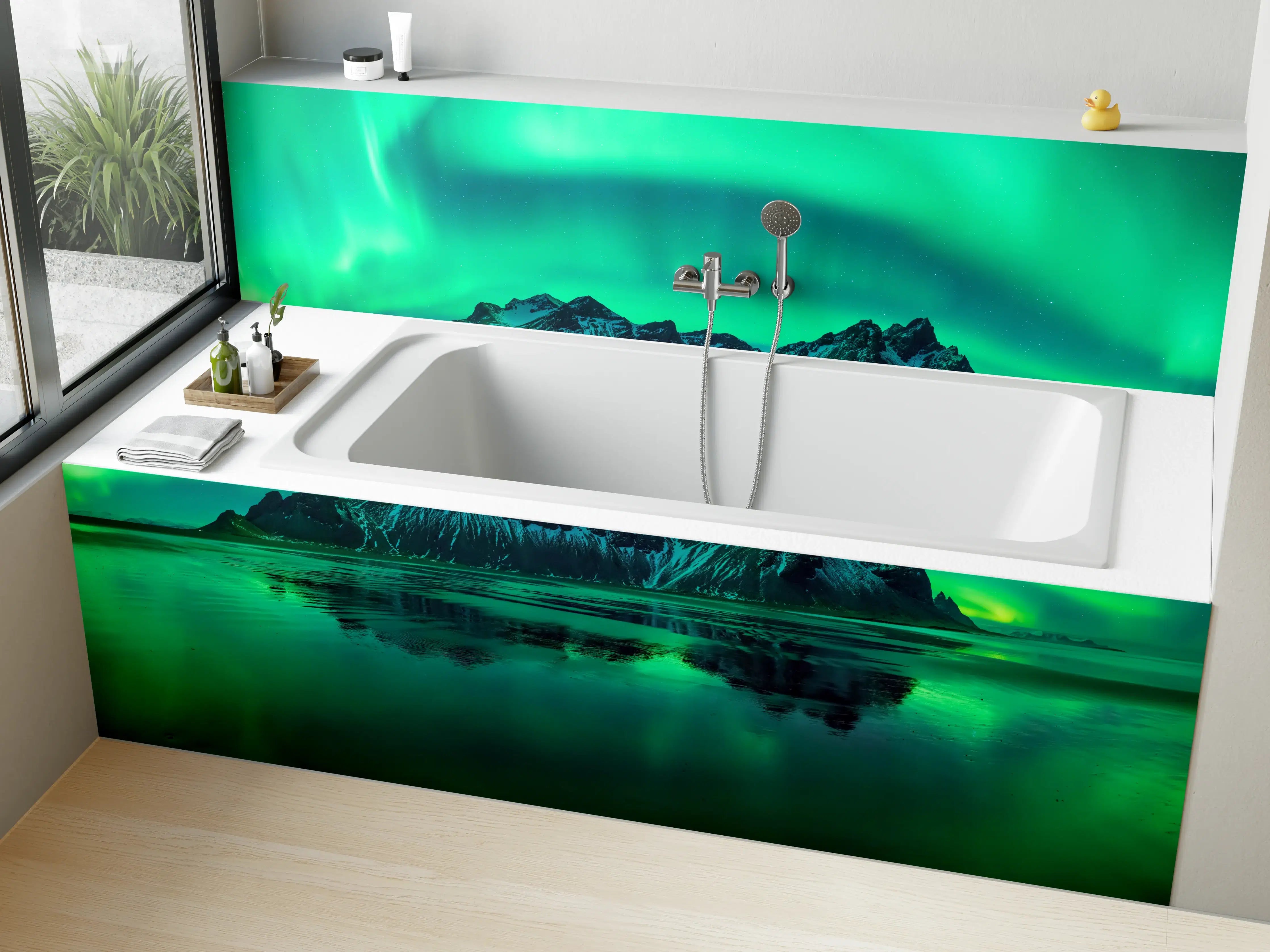 Badewannen-Rückwand - Aurora Stokksnes - Island